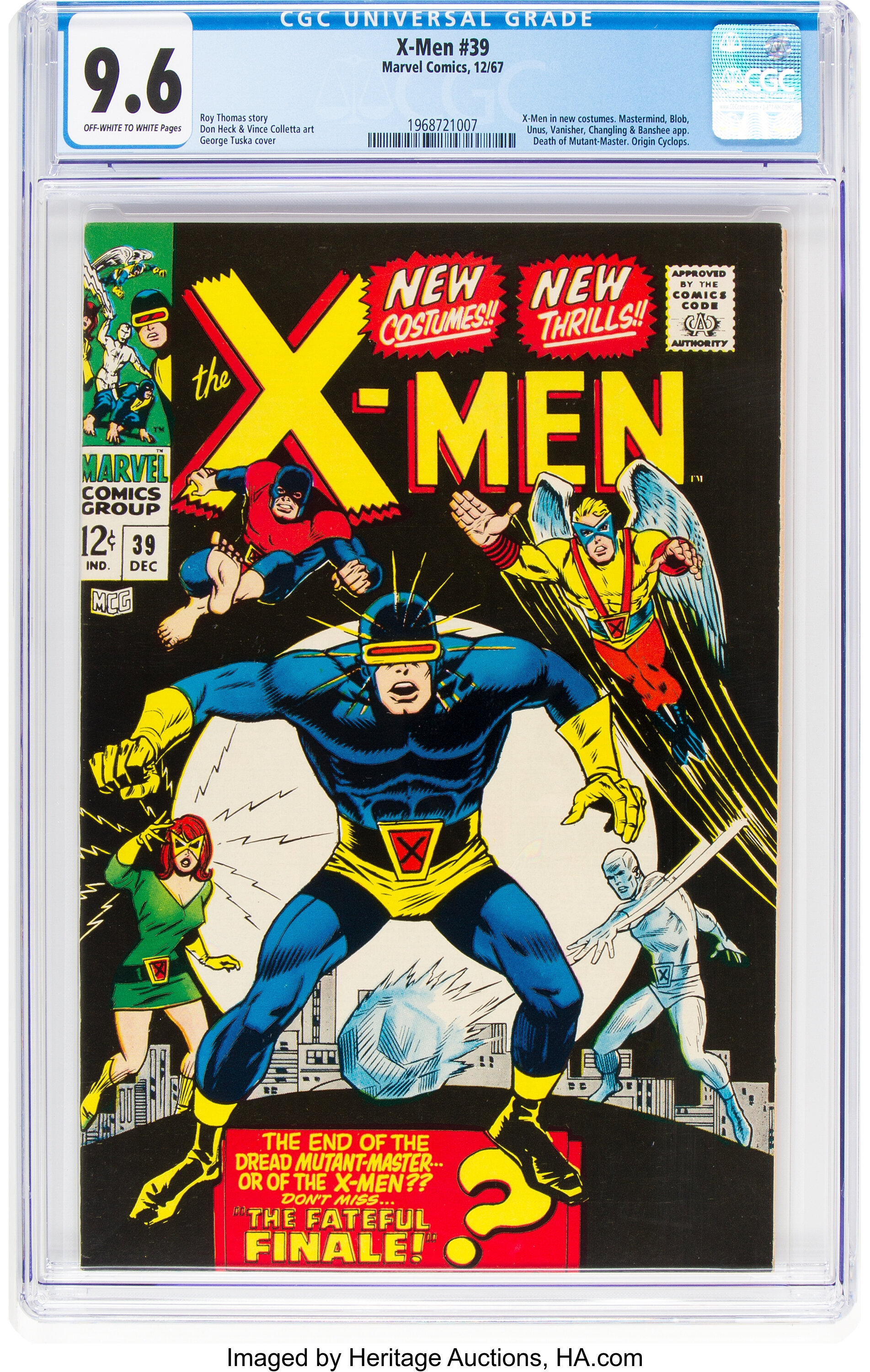 X Men 39 Marvel 1967 Cgc Nm 9 6 Off White To White Pages Lot Heritage Auctions