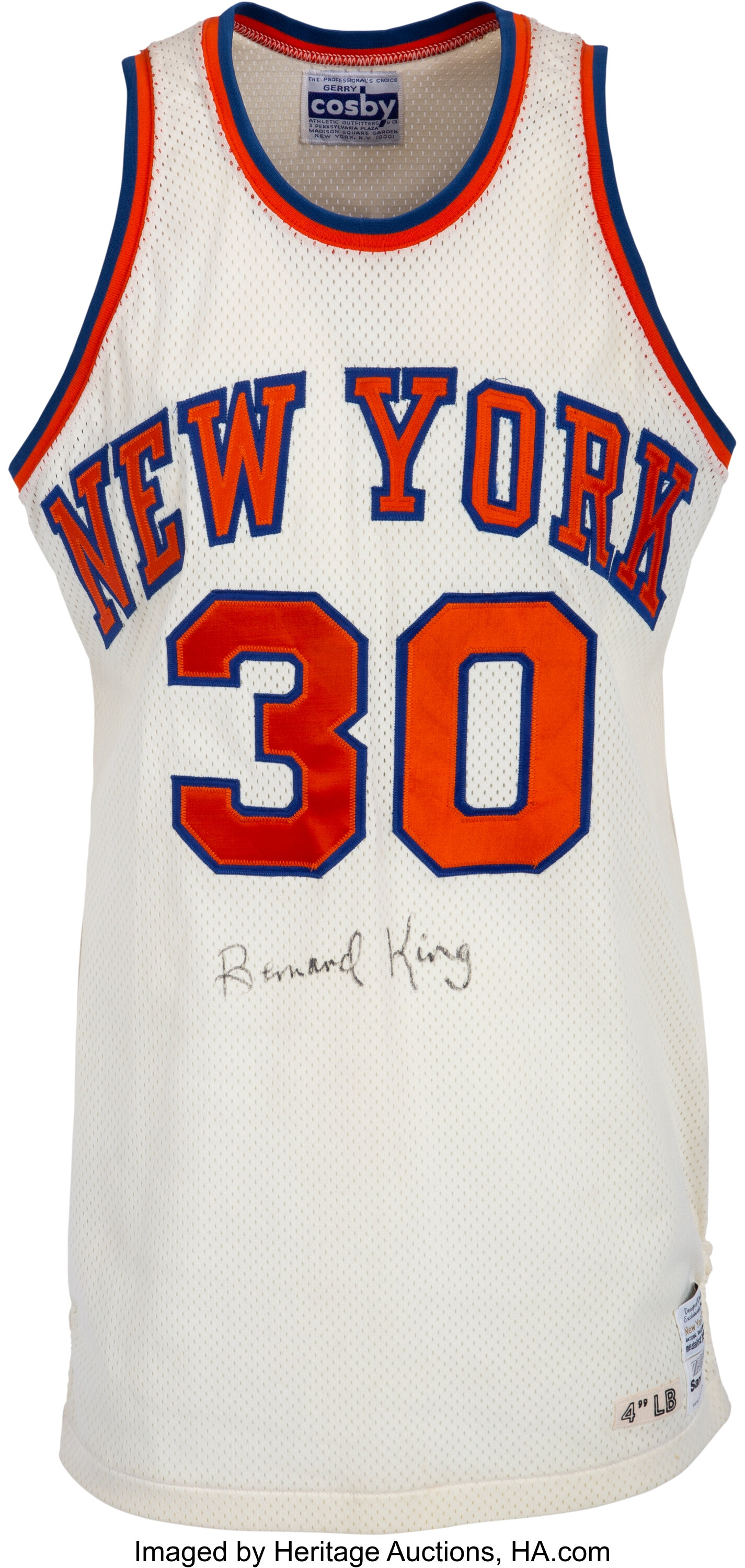 Autographed/Signed Bernard King New York Blue Basketball Jersey Beckett BAS  COA
