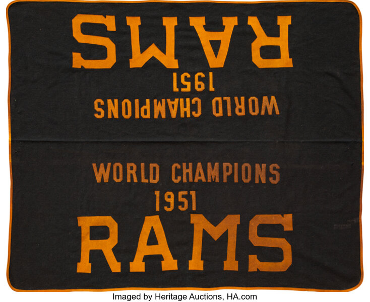 1951 Los Angeles Rams Championship Banner Hung at Team Dinner