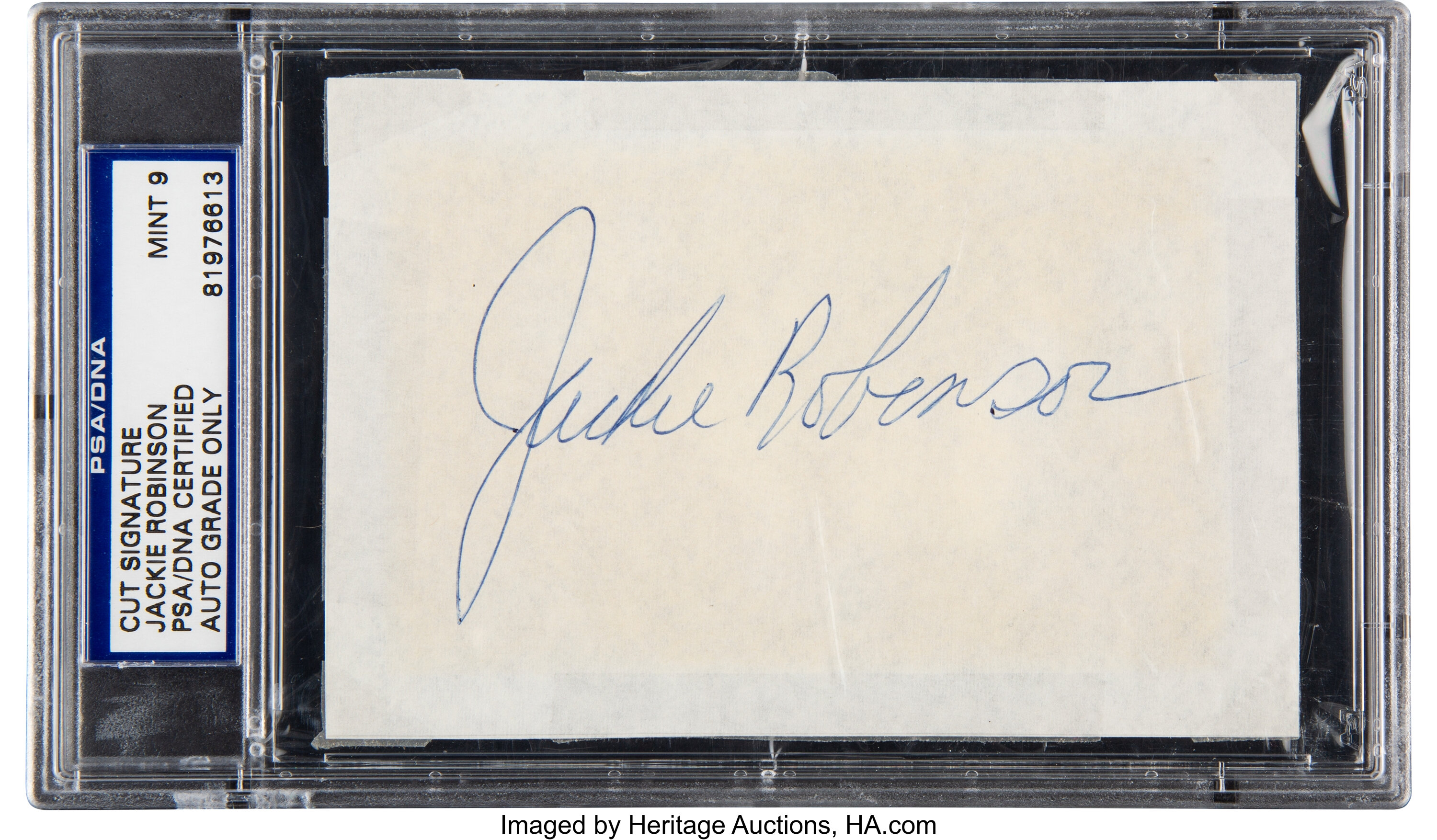 Jackie Robinson Signed Index Card Beckett (bas) Certified Autograph Auto  Framed