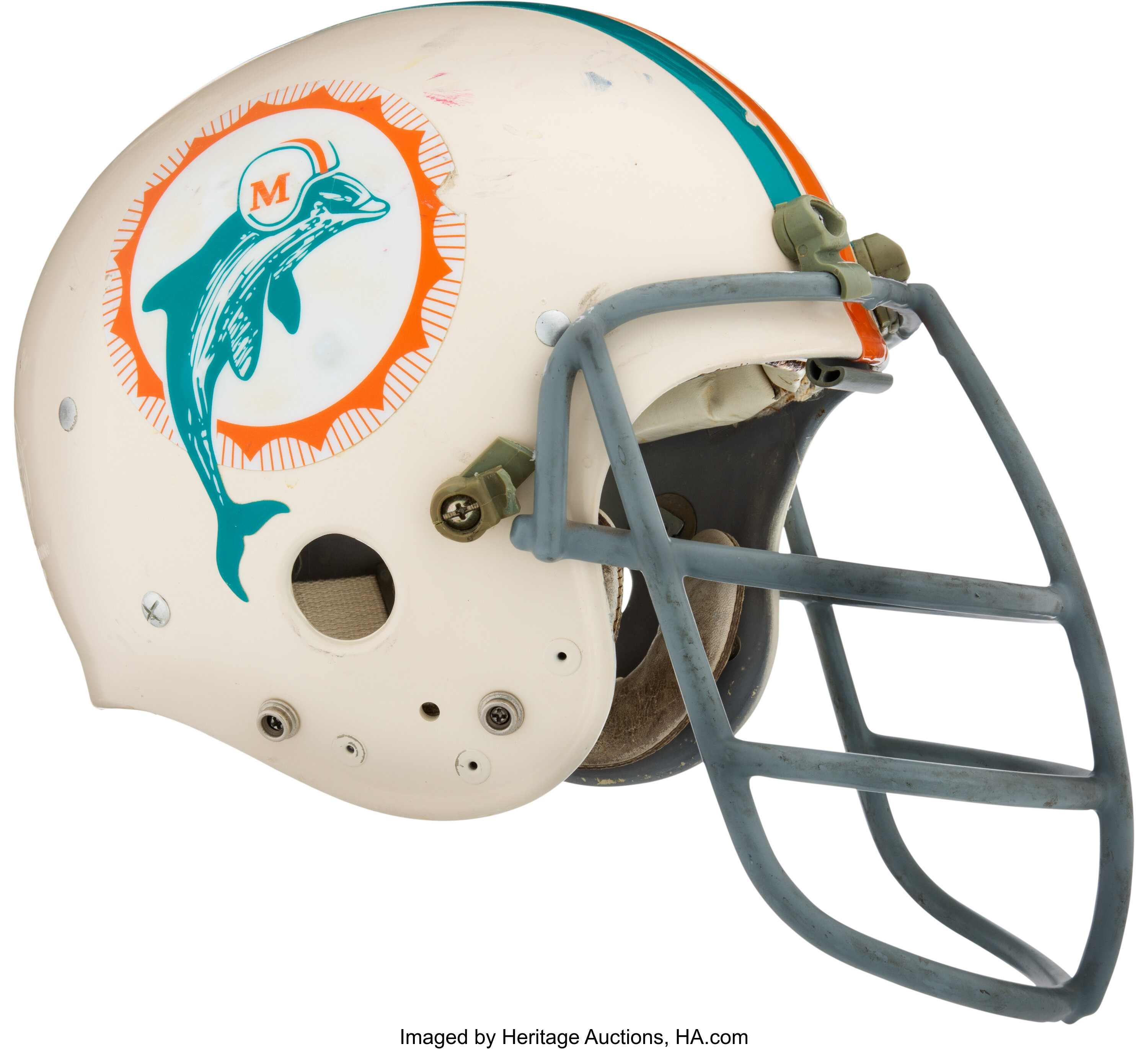 Circa 1973-74 Nick Buoniconti Game Worn Miami Dolphins Helmet.... | Lot ...