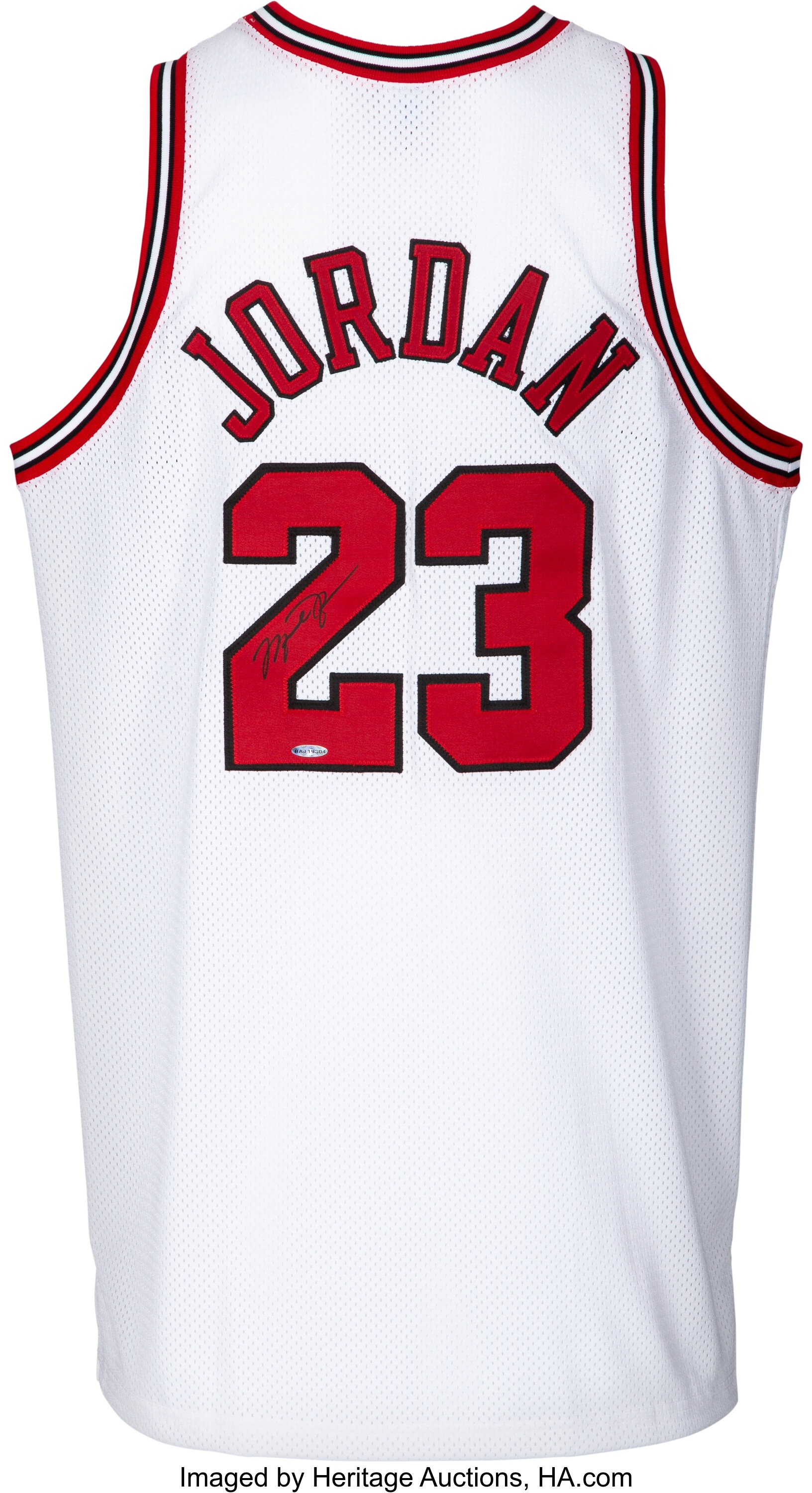 1997-98 Michael Jordan Signed Chicago Bulls UDA Stats Jersey. , Lot  #56924