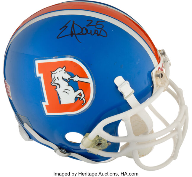 2001 Eric Davis Game Worn Denver Broncos Throwback Helmet from The