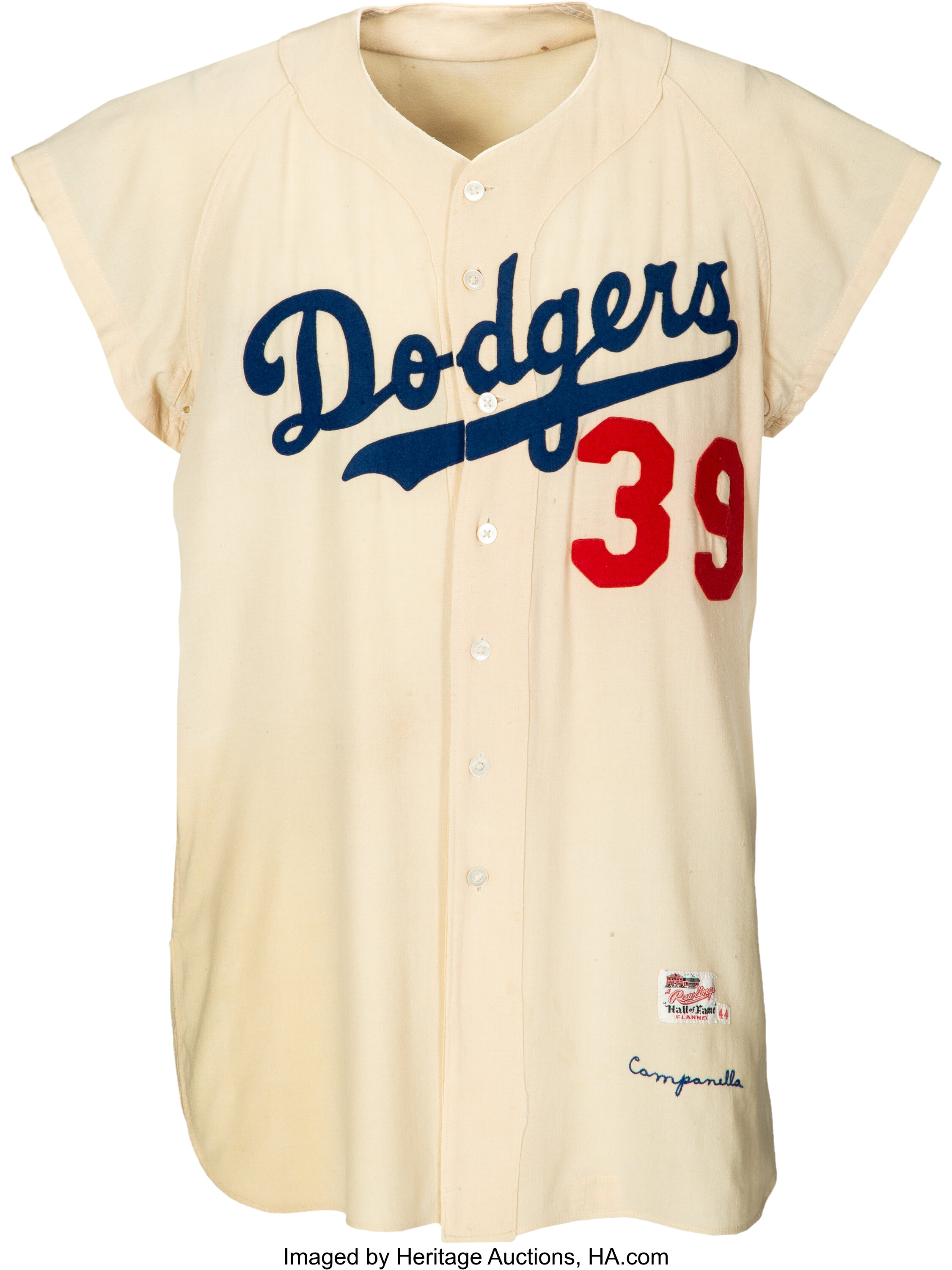 1957 Roy Campanella Game Worn Brooklyn Dodgers Jersey, MEARS, Lot #80003