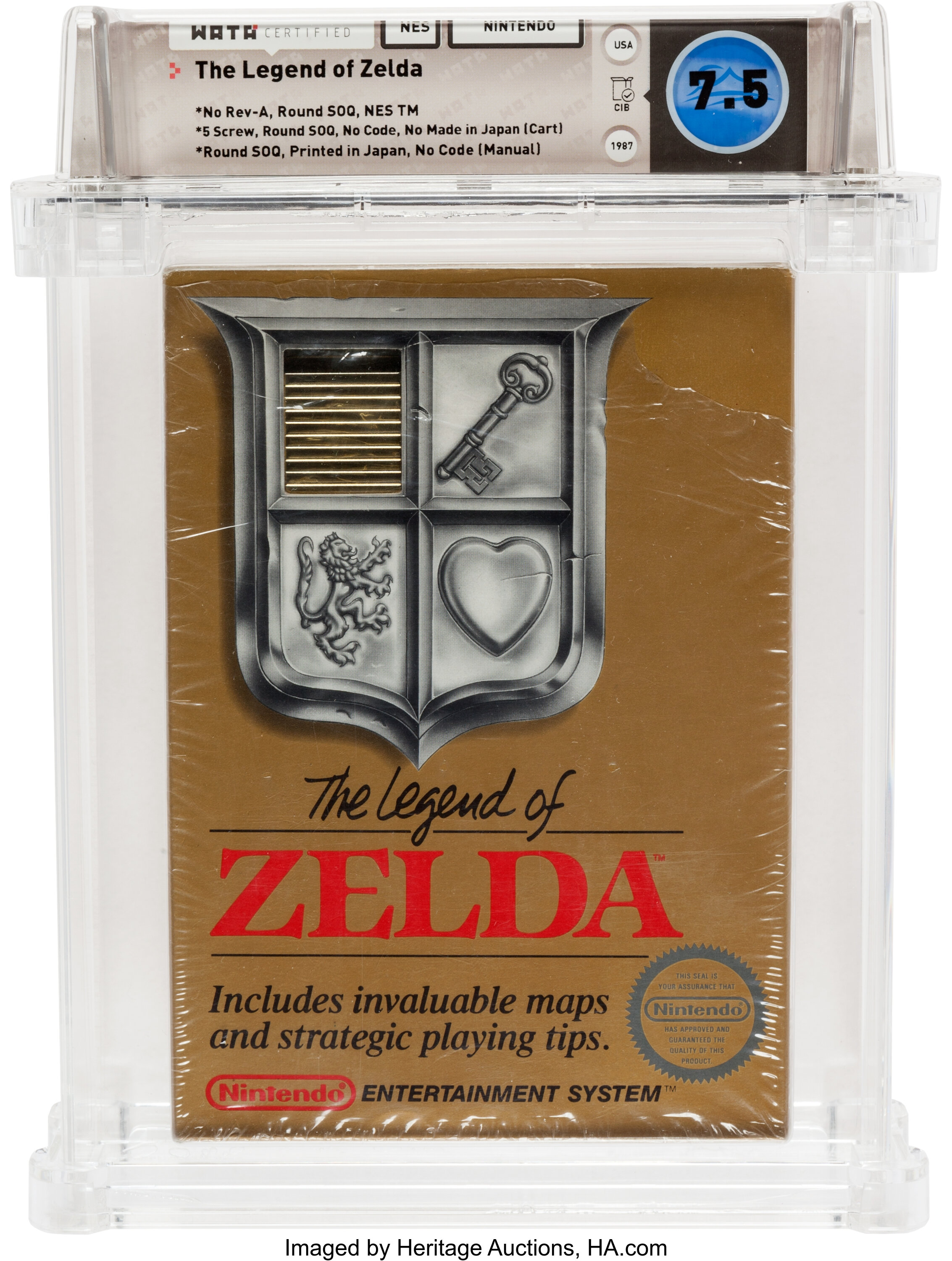 The Legend of Zelda (NES, Nintendo, 1987) Wata 7.5 CIB (Complete in | Lot  #94832 | Heritage Auctions