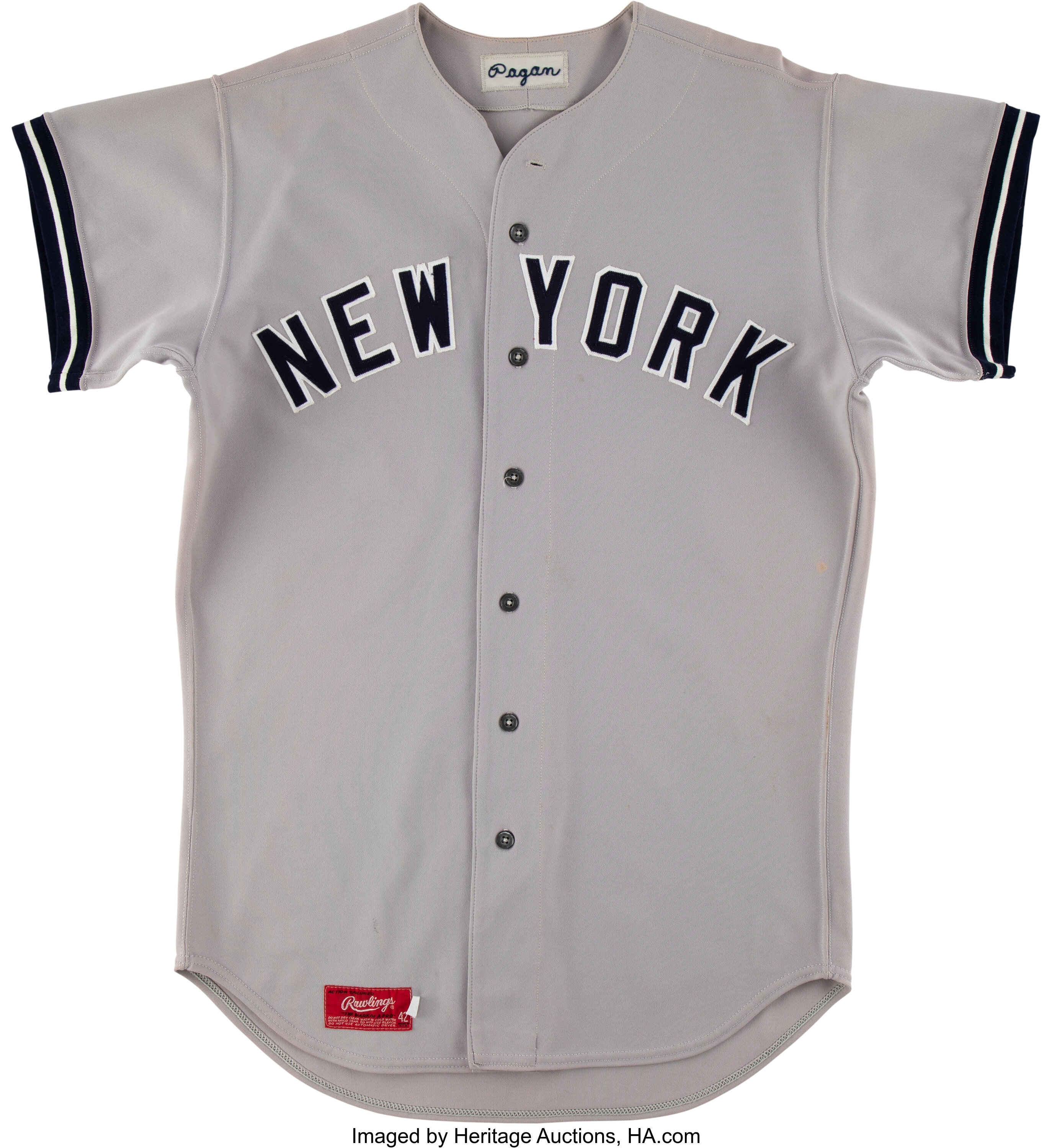 1975 Dave Pagan Game Worn New York Yankees Jersey.  Baseball