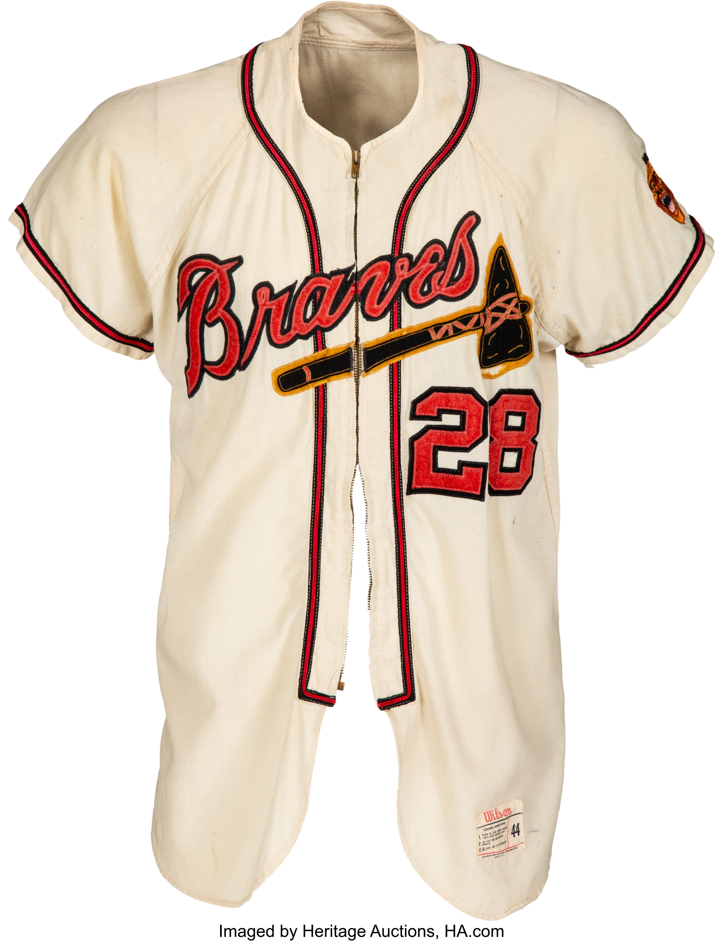 1959 Hank Aaron Milwaukee Braves Jersey.  Baseball Collectibles, Lot  #82981