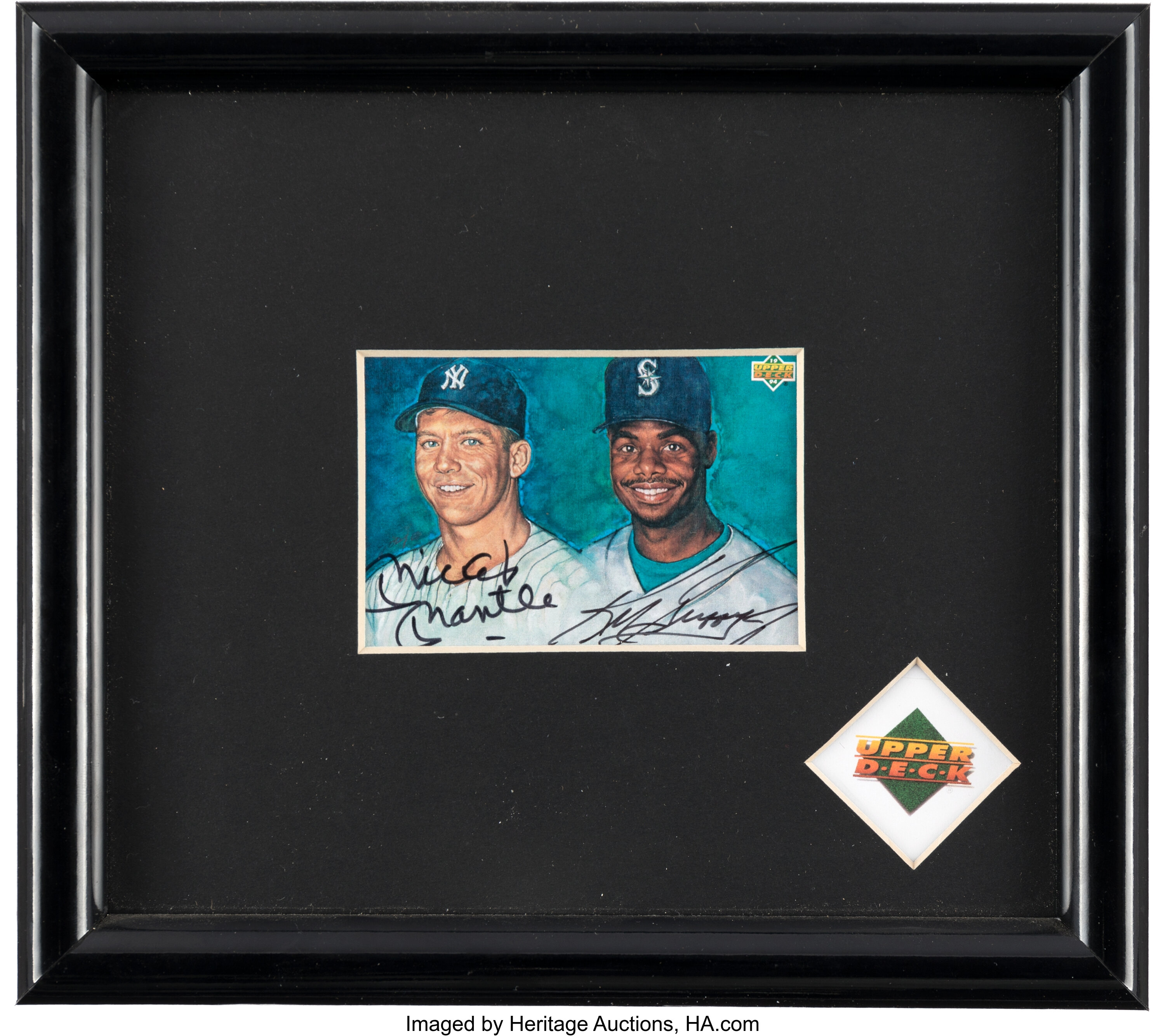 Signed 1994 Upper Deck Mickey Mantle & Ken Griffey Jr. SGC 86 NM+