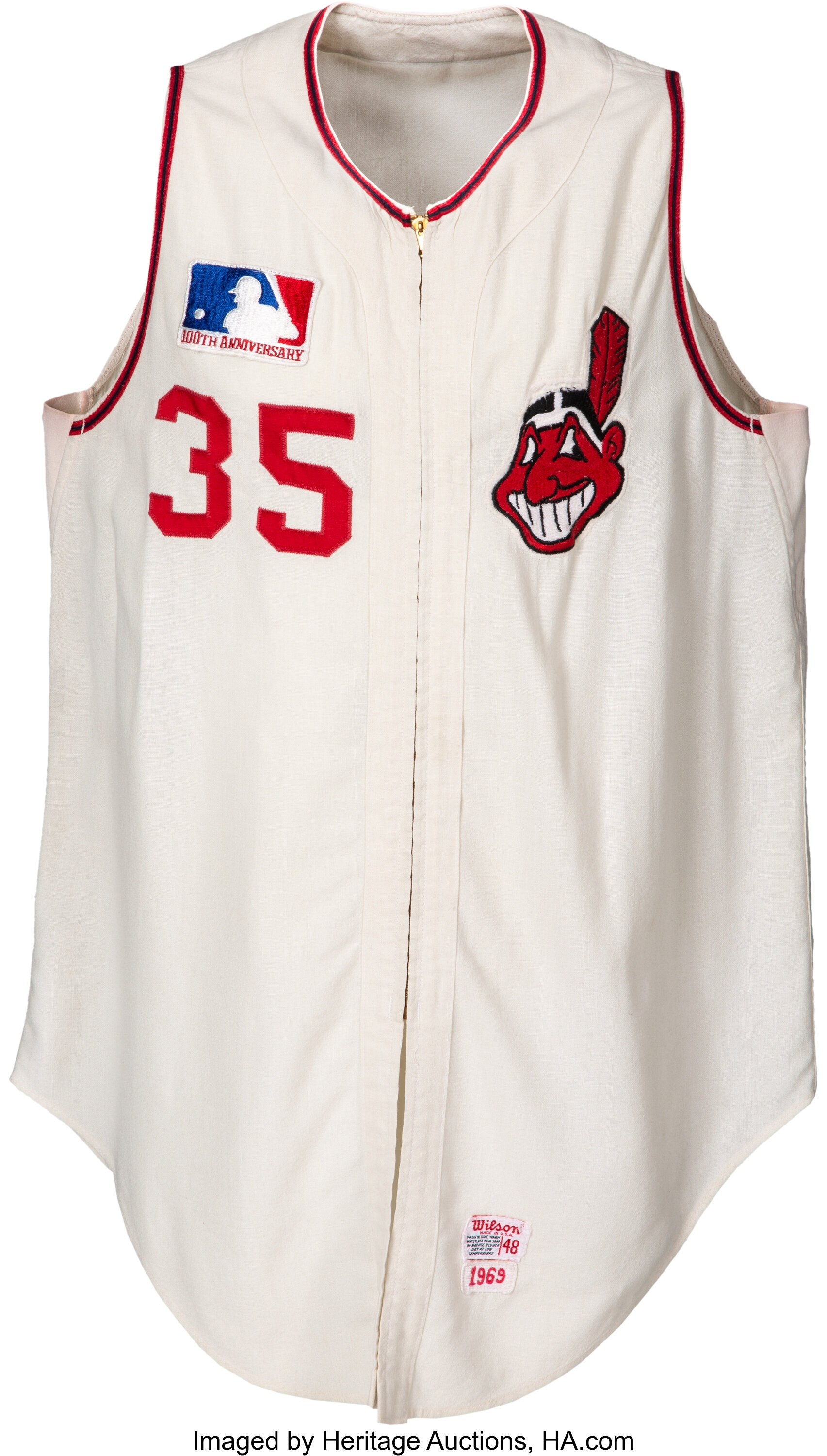 1969 Stan Williams Game Worn Cleveland Indians Jersey. Baseball, Lot  #56447