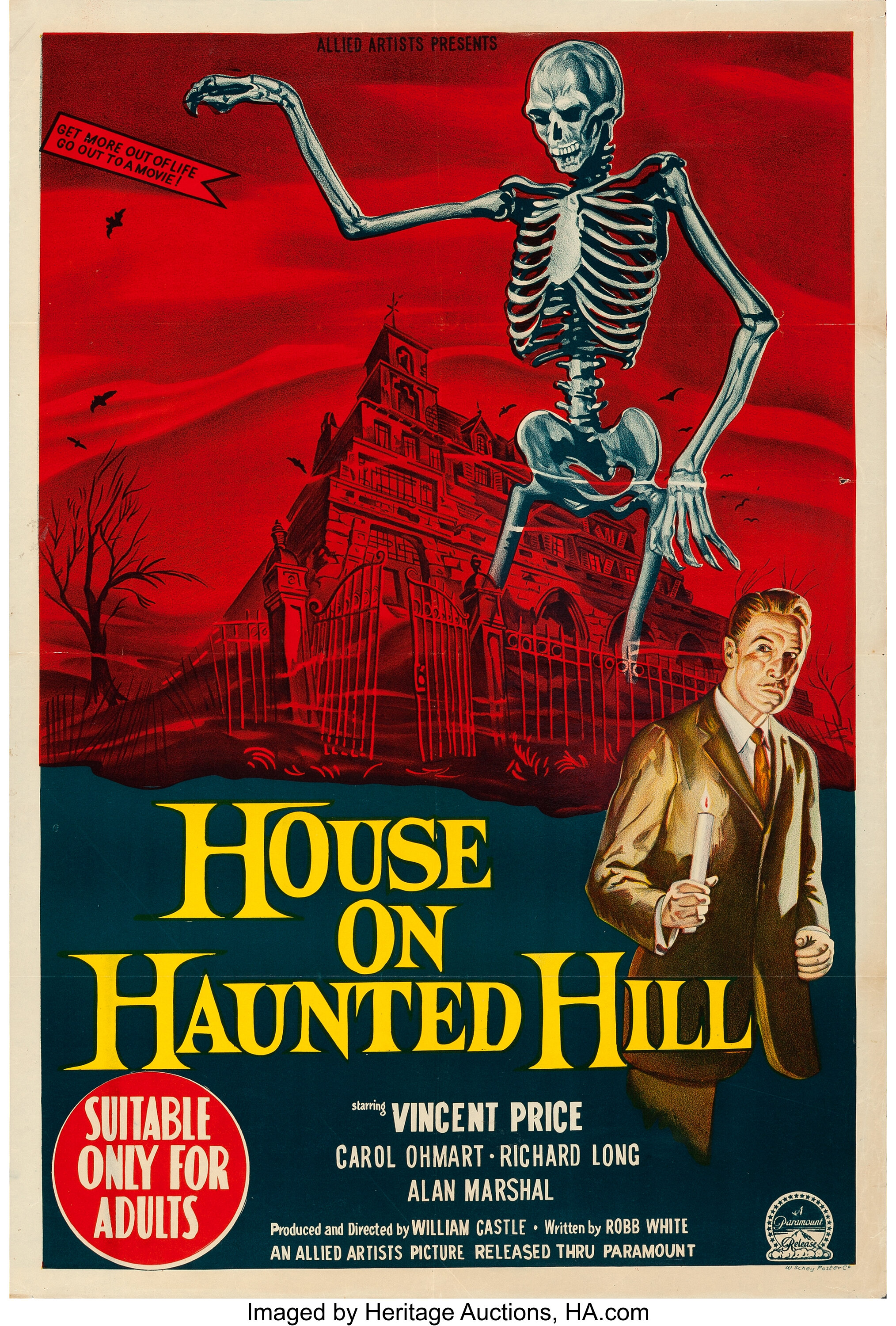 House on Haunted Hill (Paramount, 1959). Laminated, Fine-. | Lot