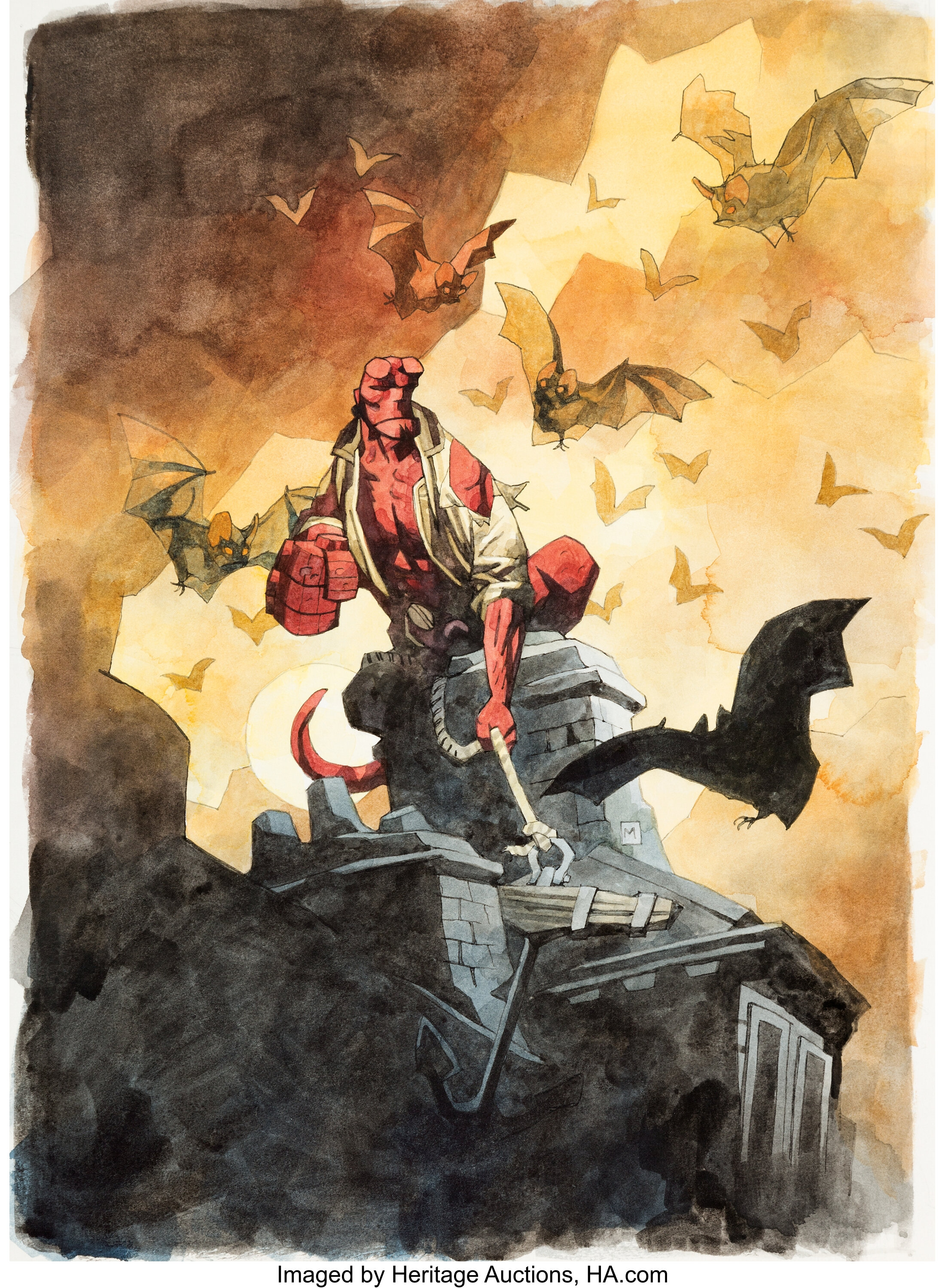 Mike Mignola Hellboy: Oddest Jobs Cover Painting Original Art