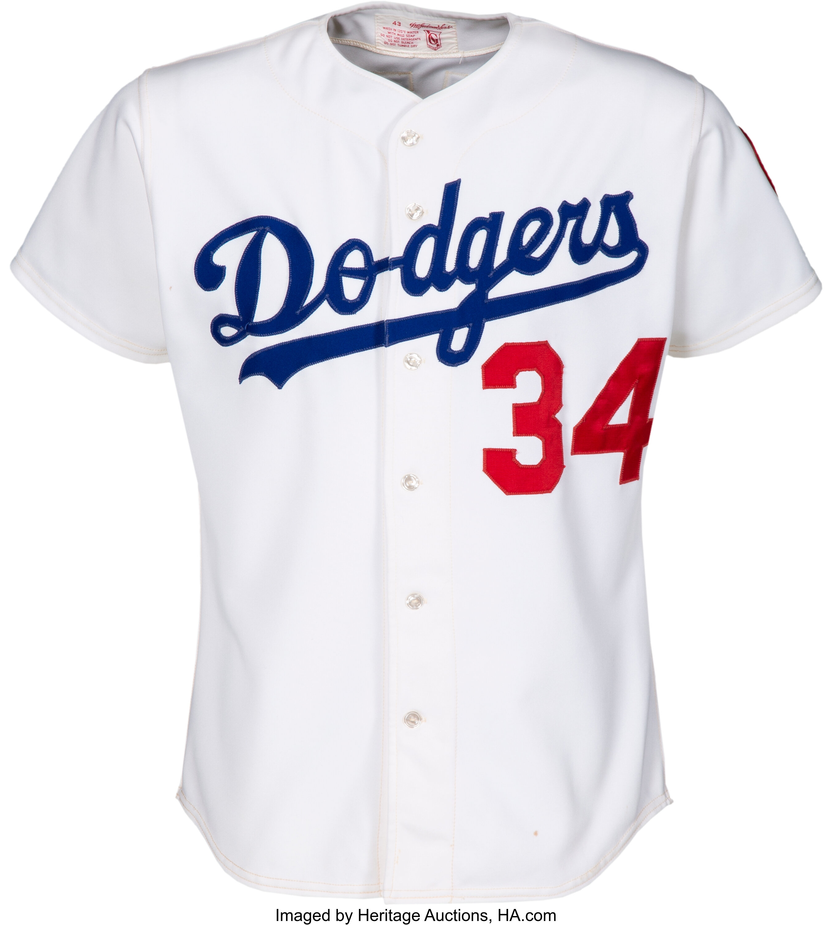 Early 1980's Fernando Valenzuela Los Angeles Dodgers Game Worn Jersey