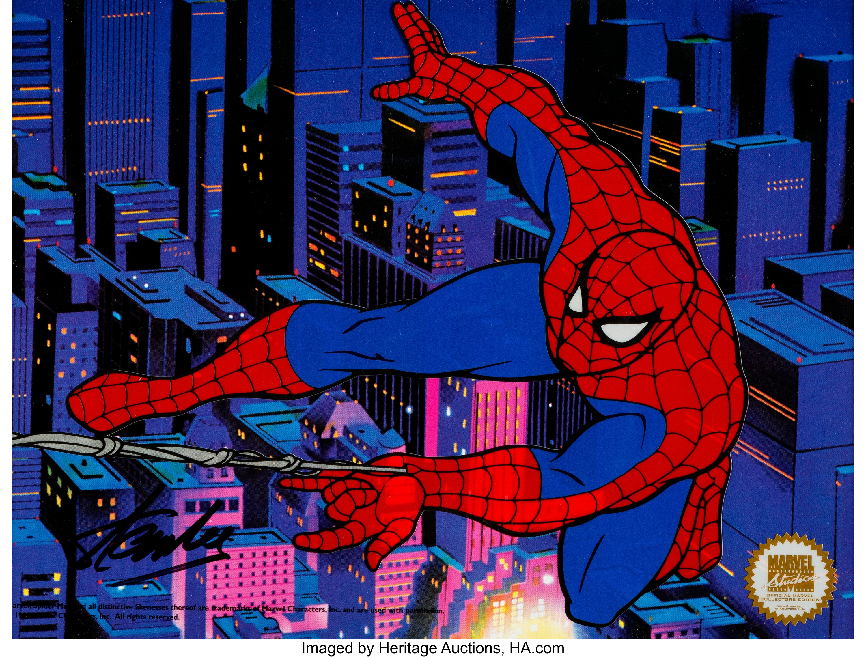 Spider-Man Sericel Signed by Stan Lee (Marvel, 1998).... Animation ...