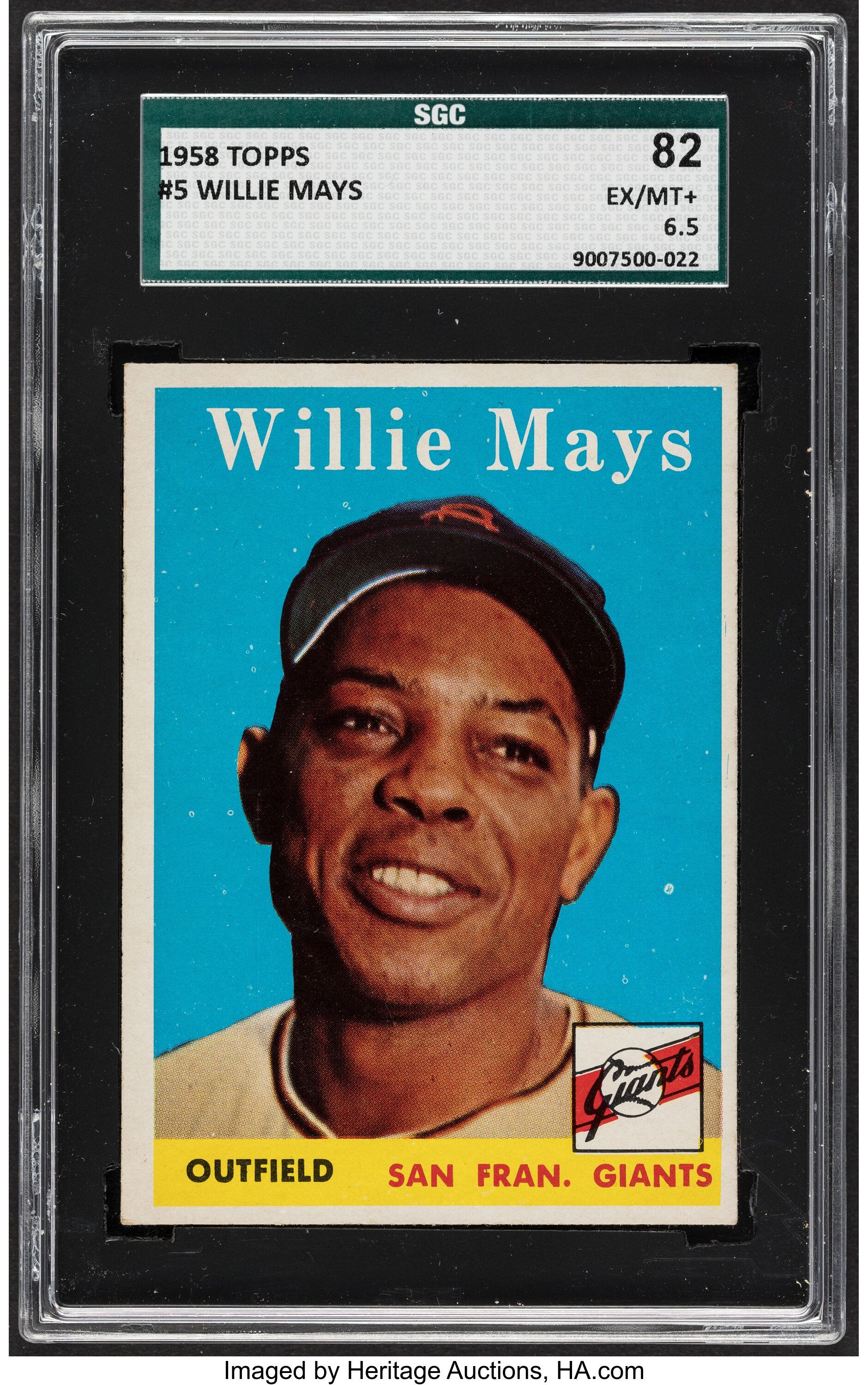 1958 Topps Willie Mays #5 SGC 82 EX/MT+ 6.5.... Baseball Cards | Lot ...