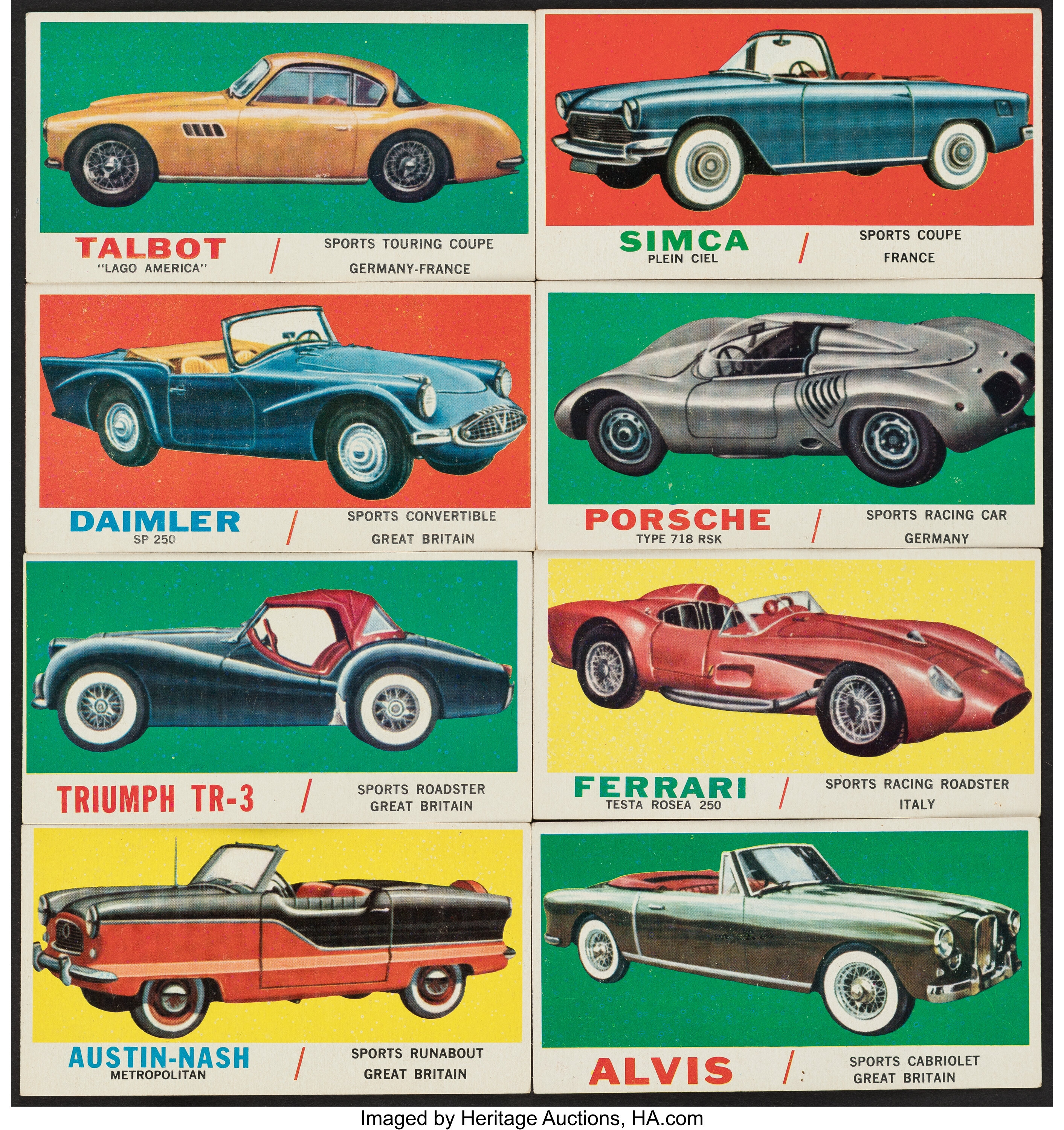 1961 topps sports cars complete set 66 non sport cards lot 41111 heritage auctions https sports ha com itm non sport cards sets 1961 topps sports cars complete set 66 a 151922 41111 s