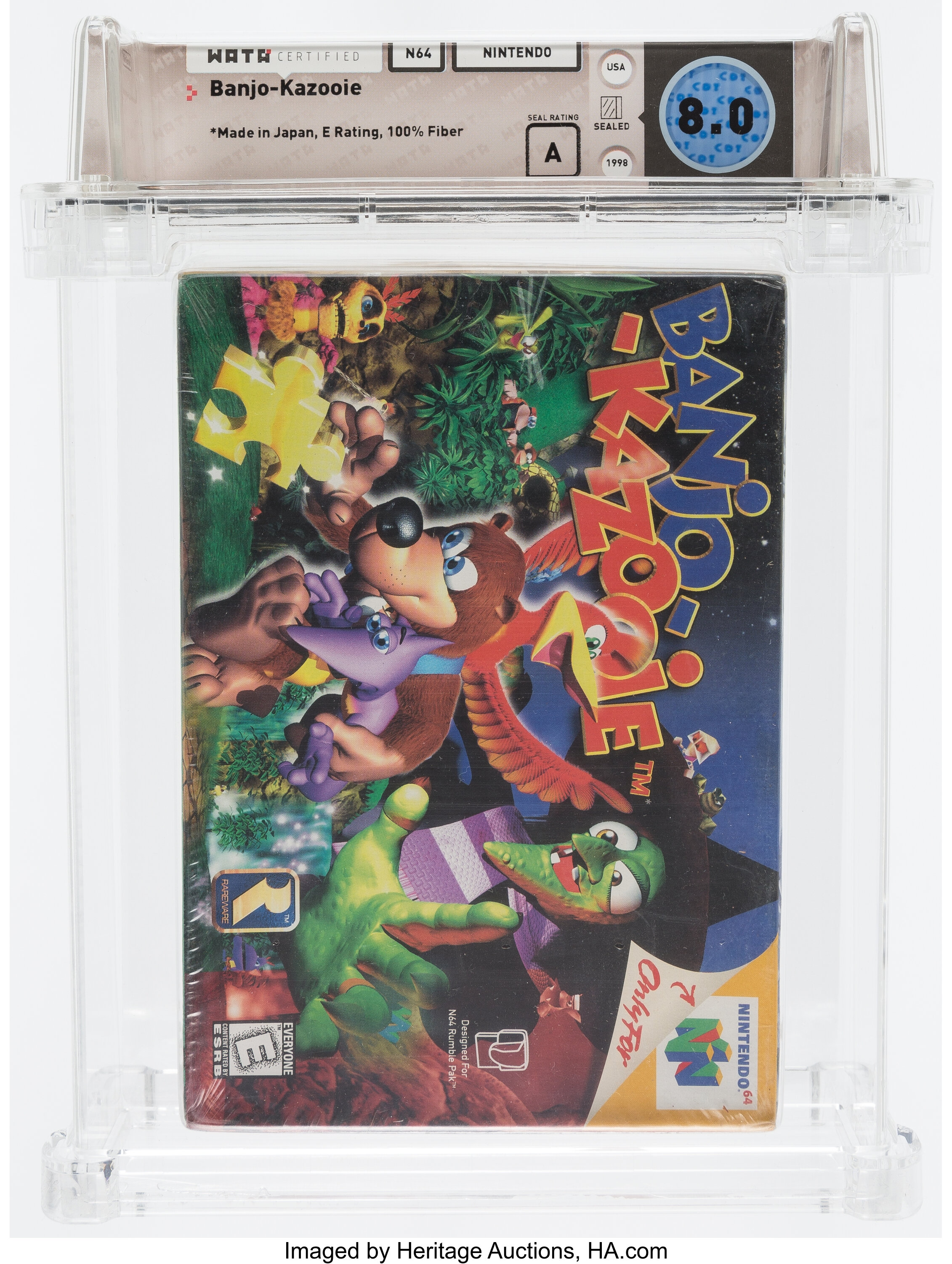 Banjo-Kazooie New Nintendo 64 N64 Factory Sealed WATA VGA Grade 80 Near  Mint NIB