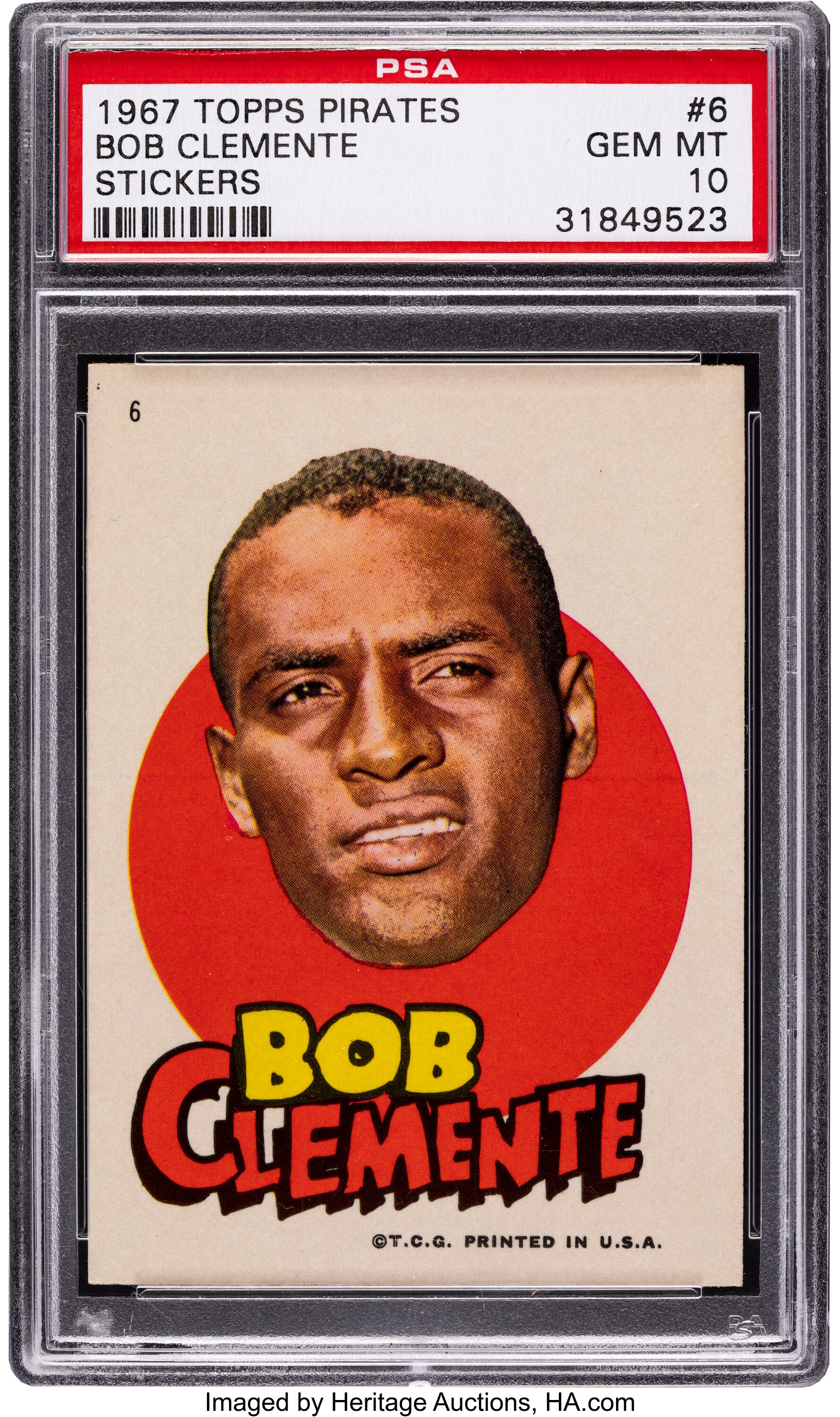 Roberto Clemente baseball card sticker poster