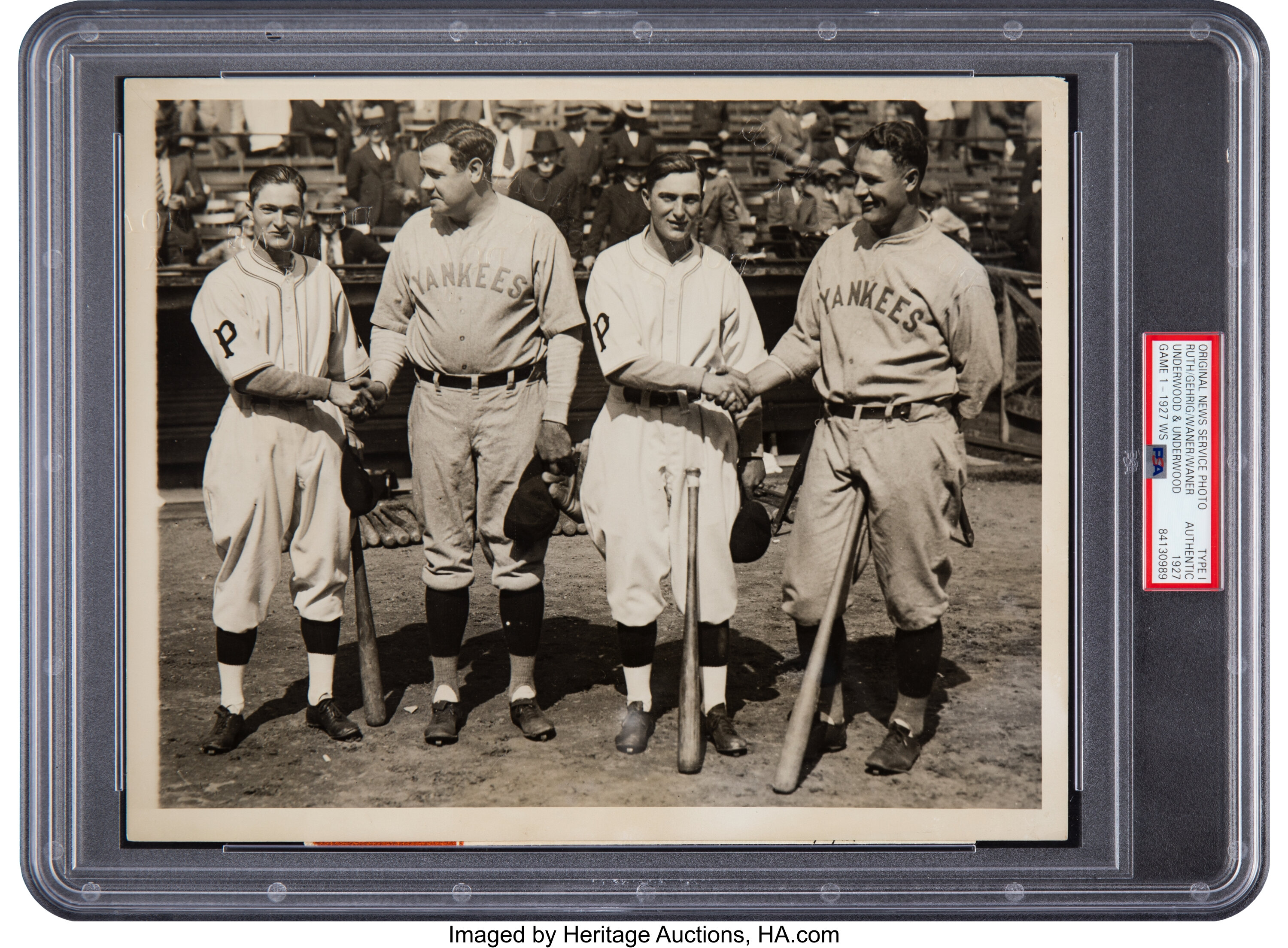  Babe Ruth Lou Gehrig New York Yankees 8x10 Silver