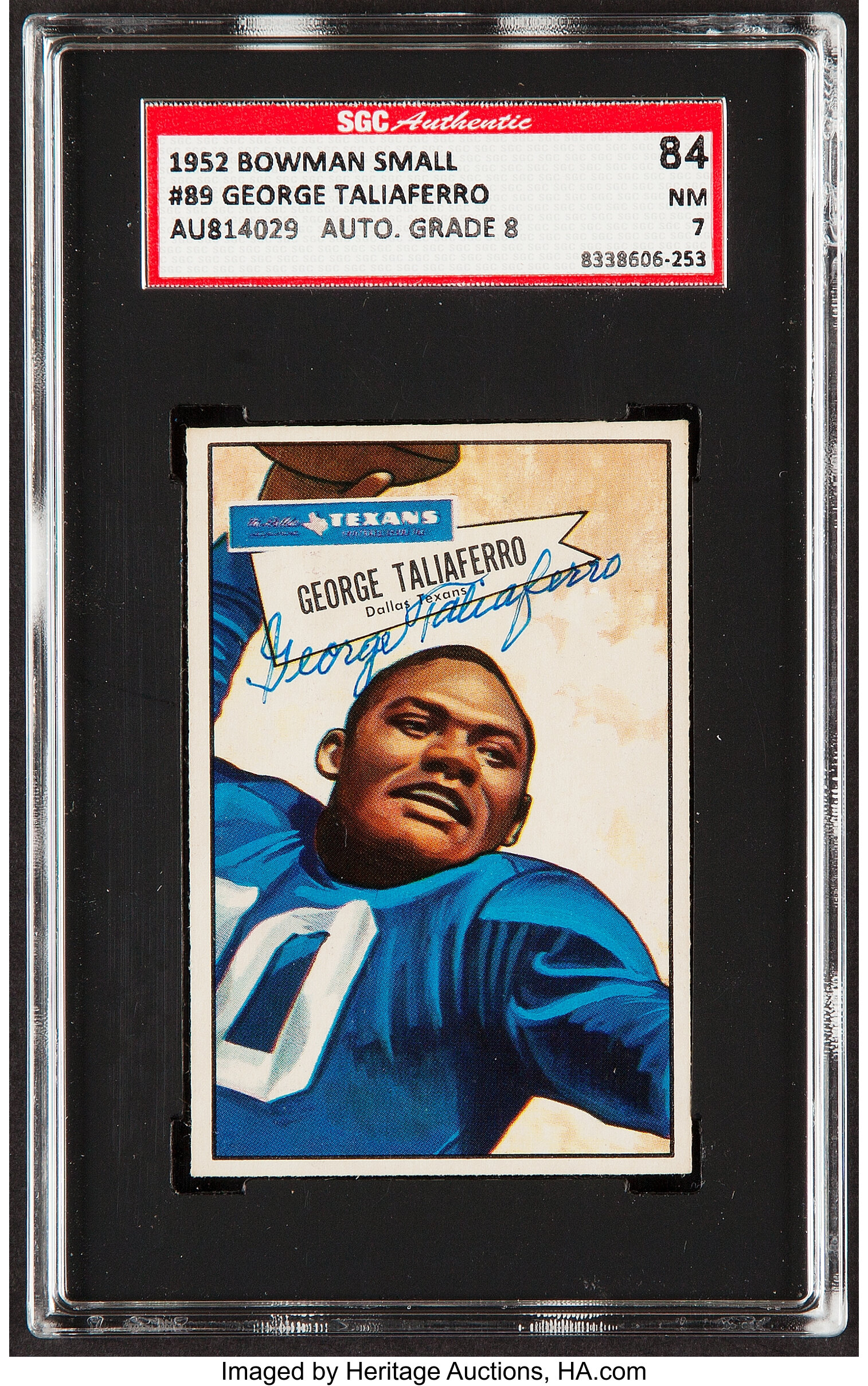 George Taliaferro Football Cards