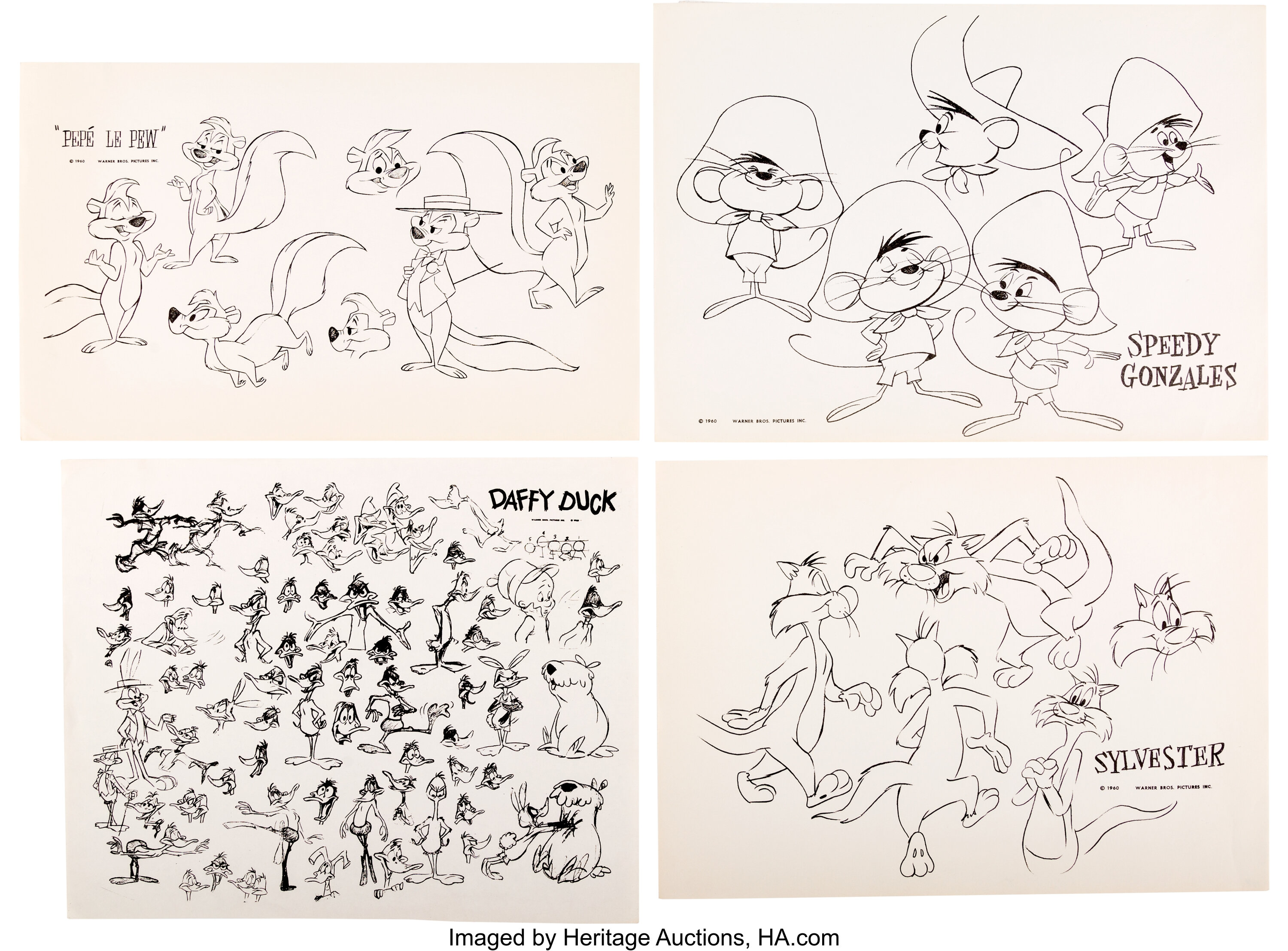 Speedy Gonzales Animation Drawing Warner Brothers, c. 1950s-60s