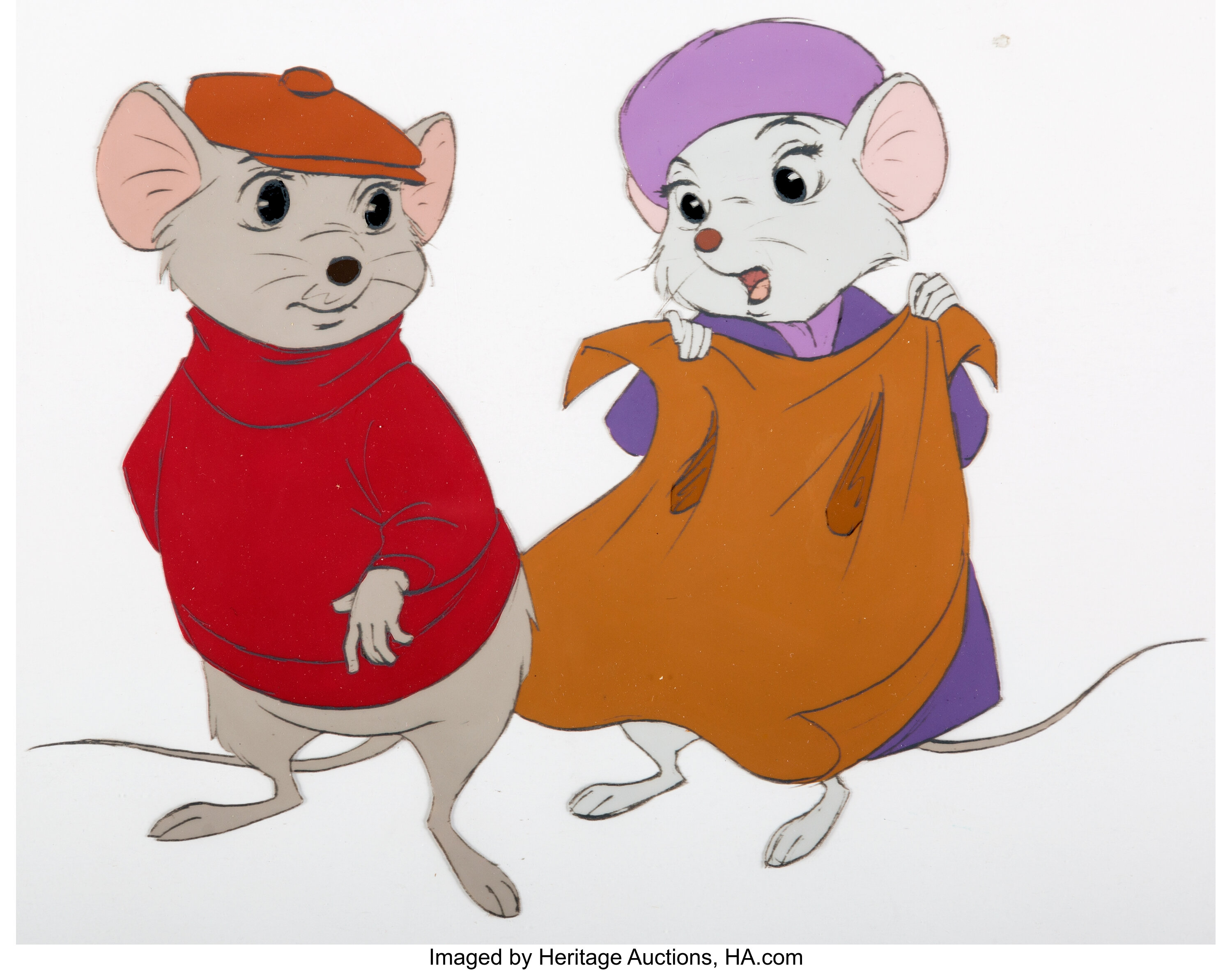 The Rescuers Bernard and Bianca Production Cel (Walt Disney, | Lot ...