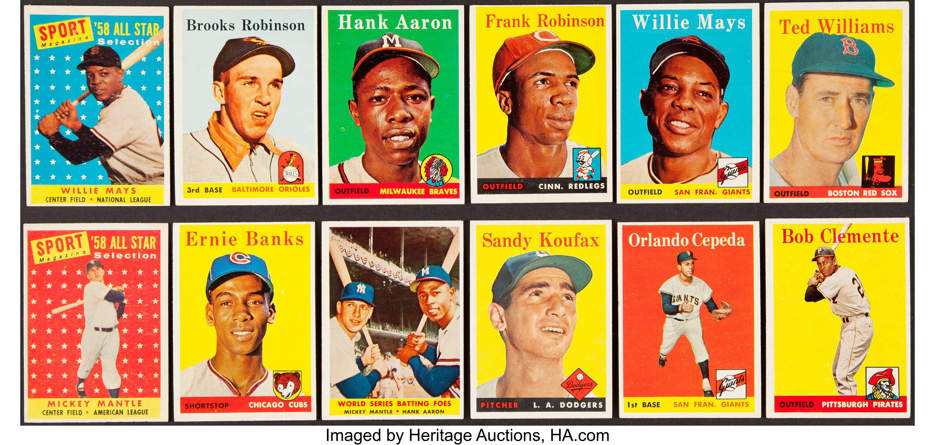 Lot - Ernie Banks 1958 Topps Baseball Card Number 310.