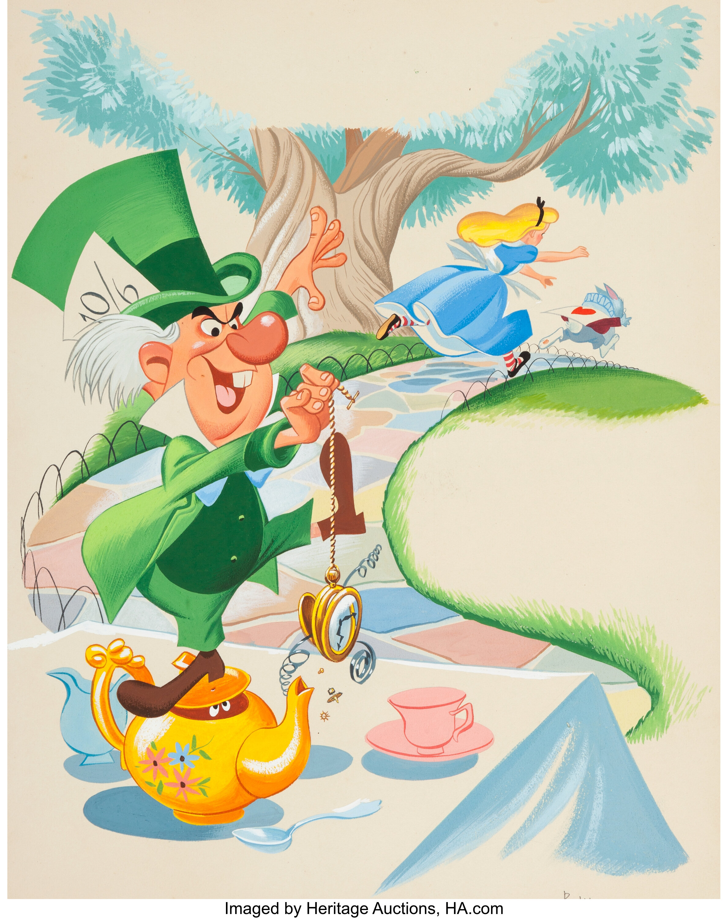 Alice In Wonderland Mad Hatter Book Illustration By Mel Crawford Lot Heritage Auctions