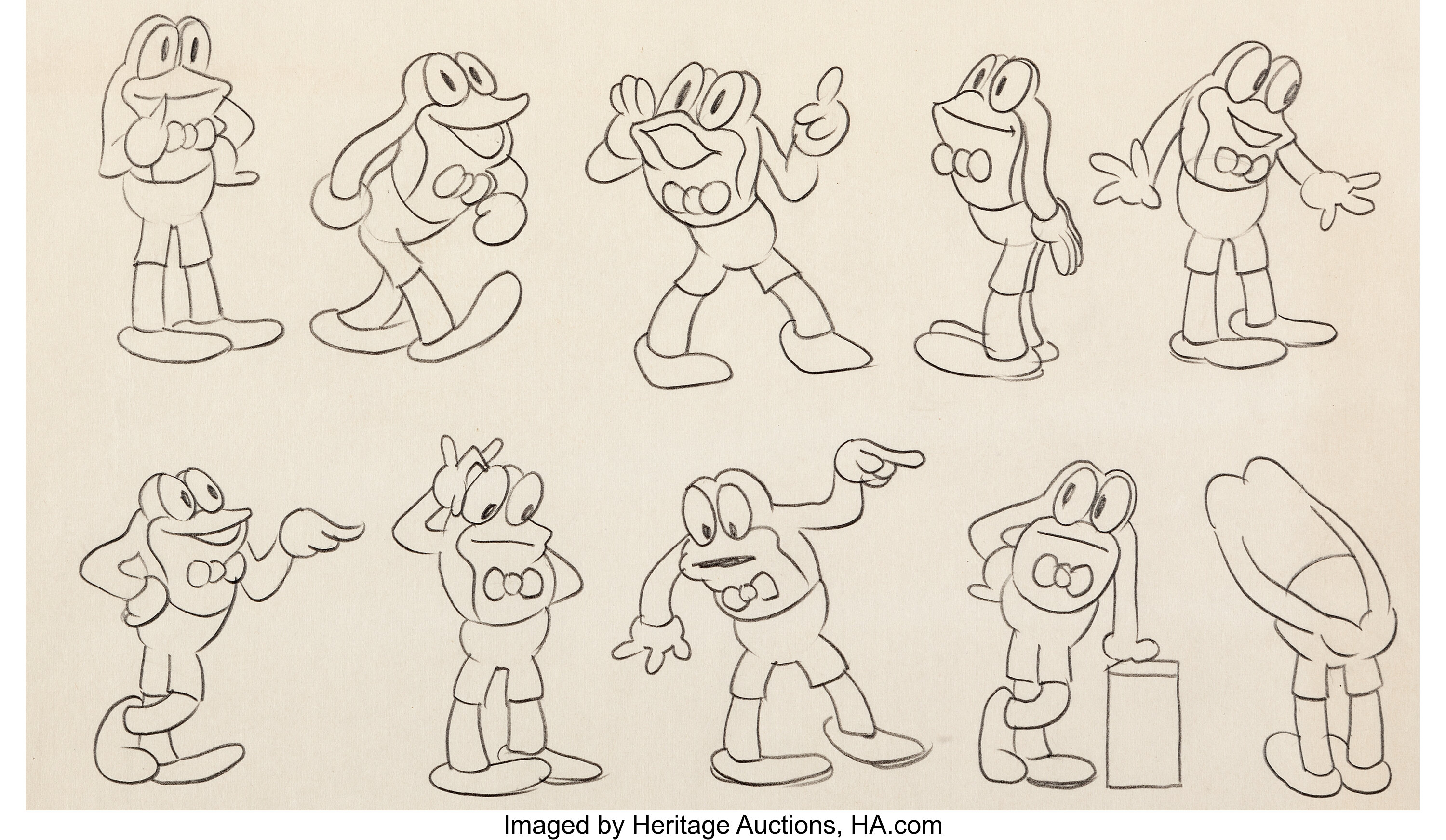 Flip the Frog Animator's Practice Model Sheet Original Art (Ub | Lot ...