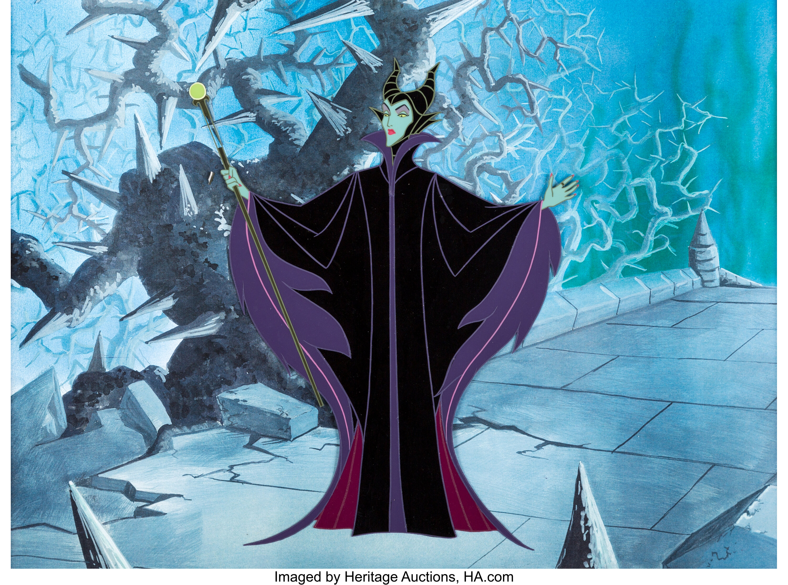 1959 Walt Disney Studios Sleeping Beauty Maleficent Cel, Antiques Roadshow