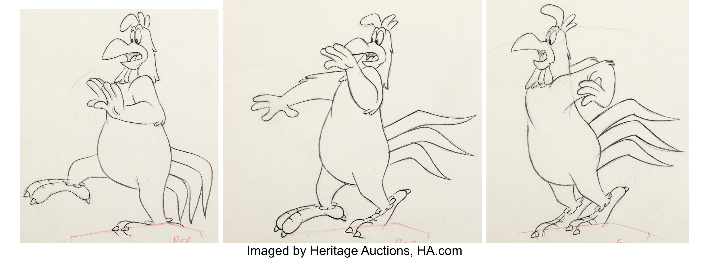 The Slick Chick Foghorn Leghorn Animation Drawing Sequence of 3 | Lot ...