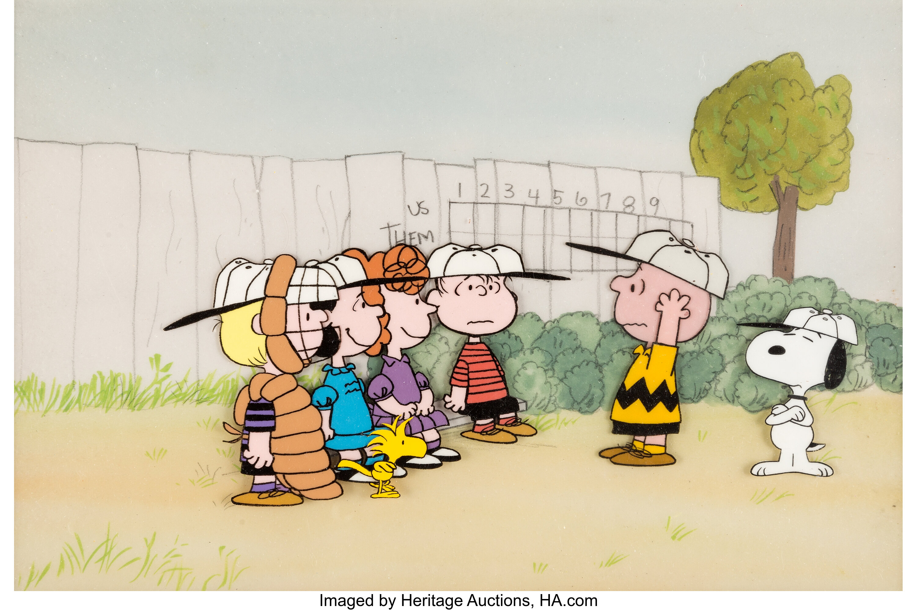 Peanuts Charlie Brown's All Stars Full Cast Color Model Cel (Bill | Lot ...