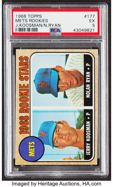 1968 Topps Jerry Koosman/Nolan Ryan #177 PSA 5