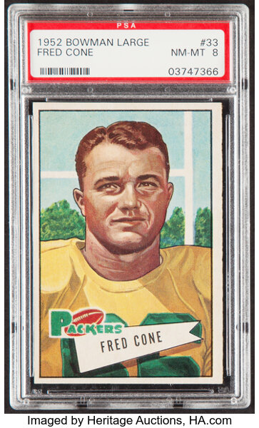 1952 Bowman Large Fred Cone #33 PSA NM-MT 8. Football Cards, Lot #44150