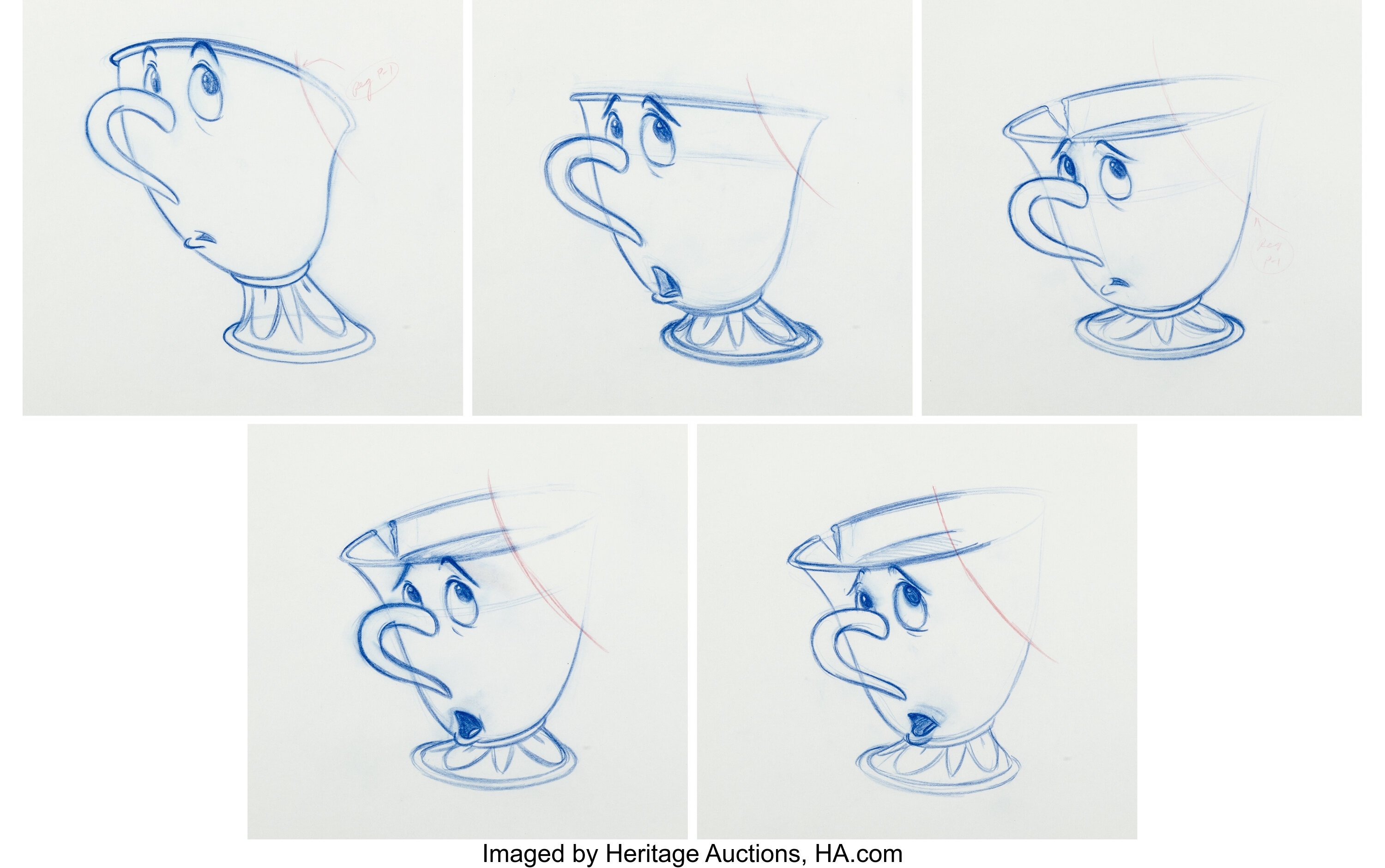 Beauty And The Beast Animation Drawings Set Of 10 Walt Disney Lot Heritage Auctions