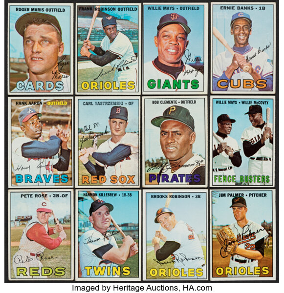 1967 Topps Baseball Near Set (603/609).  Baseball Cards Sets