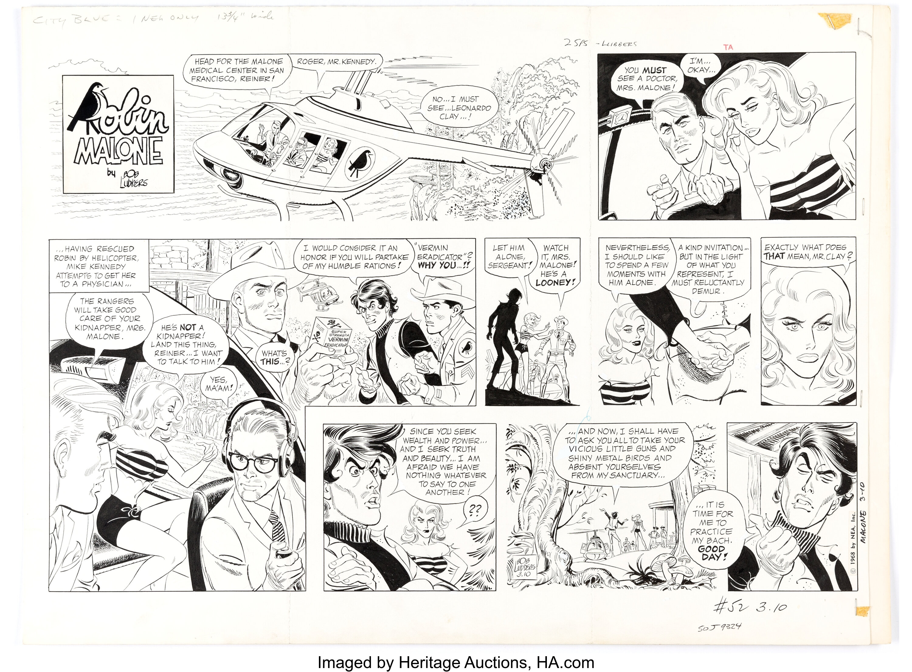 Bob Lubbers Robin Malone Sunday Comic Strip Original Art Dated Lot 15126 Heritage Auctions 6977