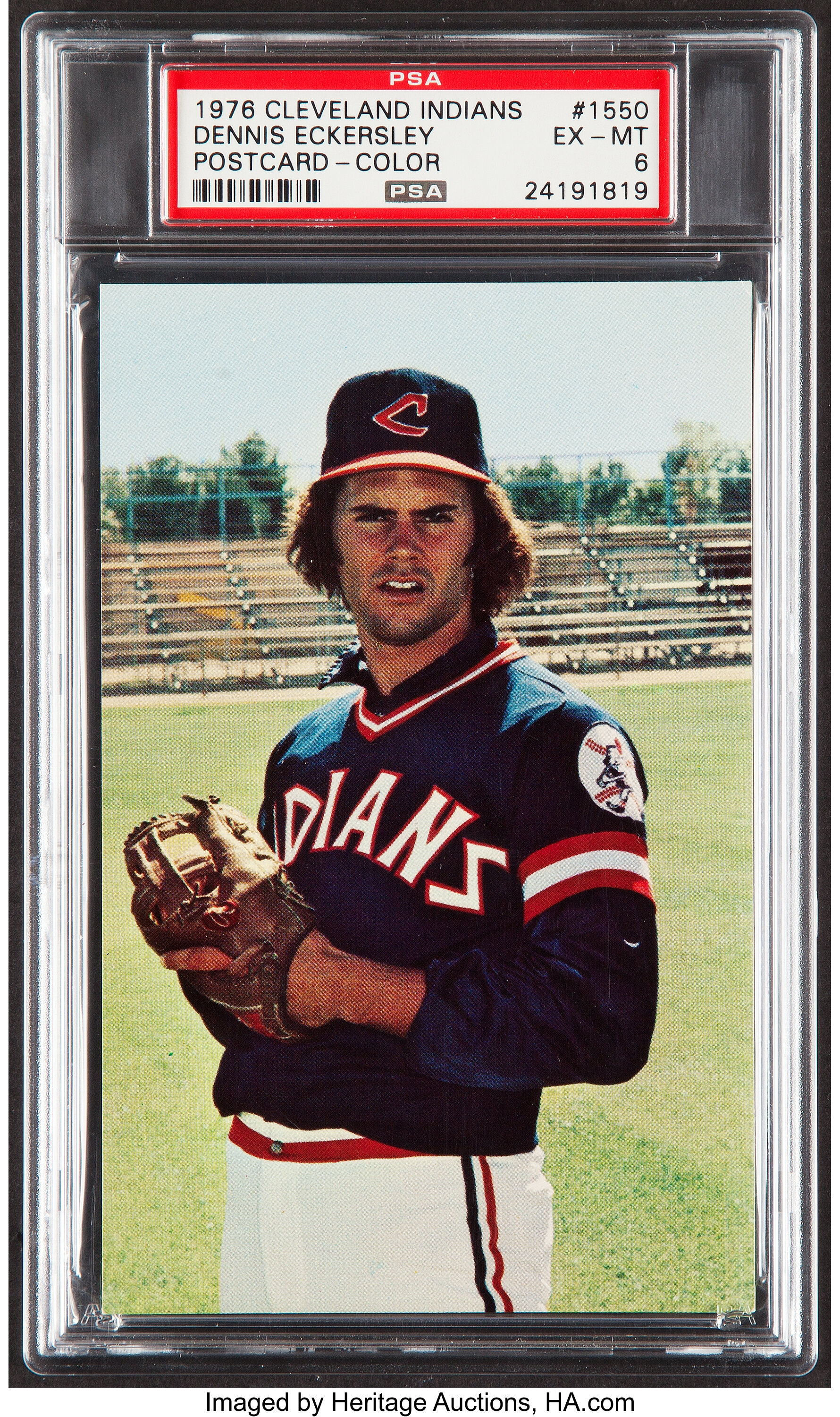1976 Cleveland Indians Dennis Eckersley Post Card PSA EX-MT 6., Lot  #45144