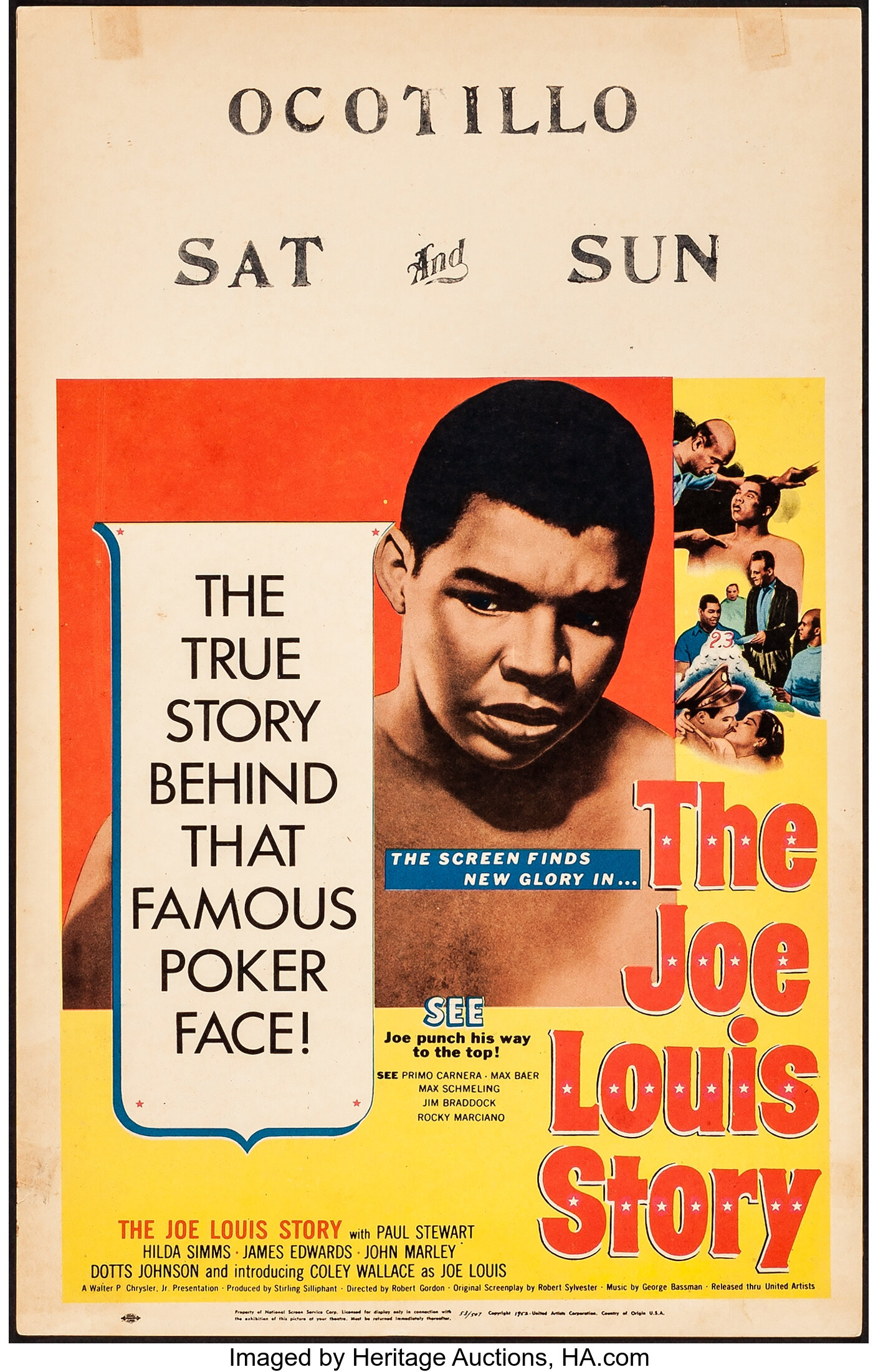 The Joe Louis Story (United Artists, 1953). Very Fine-. Window Card ...