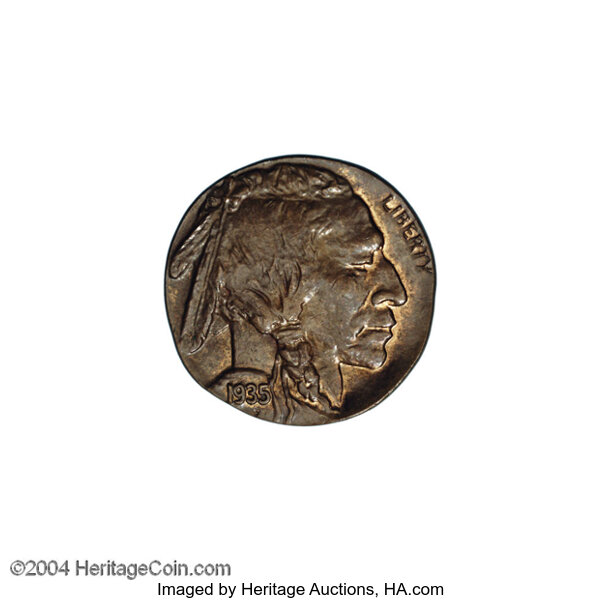 købmand støn præcedens 1935 Buffalo Nickel--Struck on a Cent Planchet--MS65 Red and Brown | Lot  #12177 | Heritage Auctions