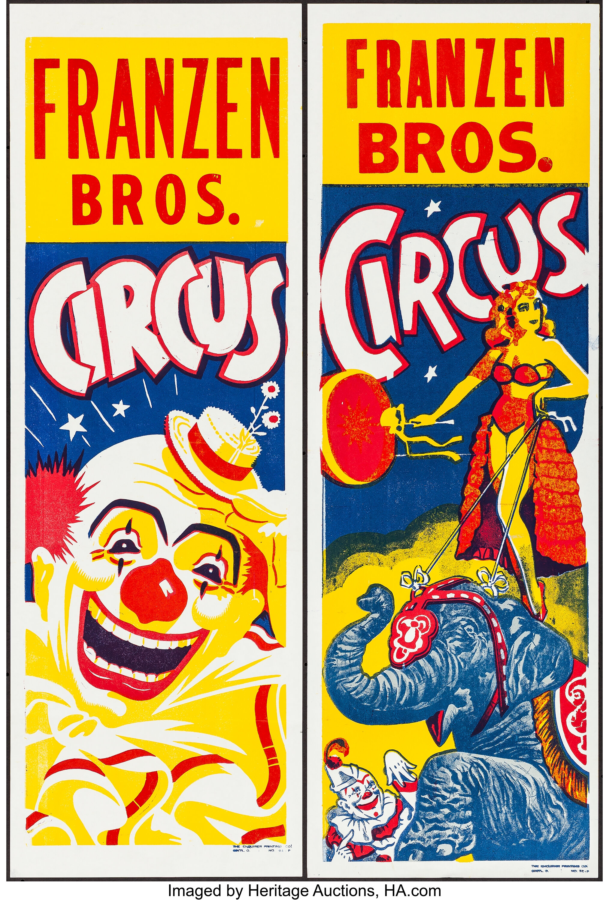 Franzen Brothers Circus (1970s). Folded, Very Fine. Circus Posters ...