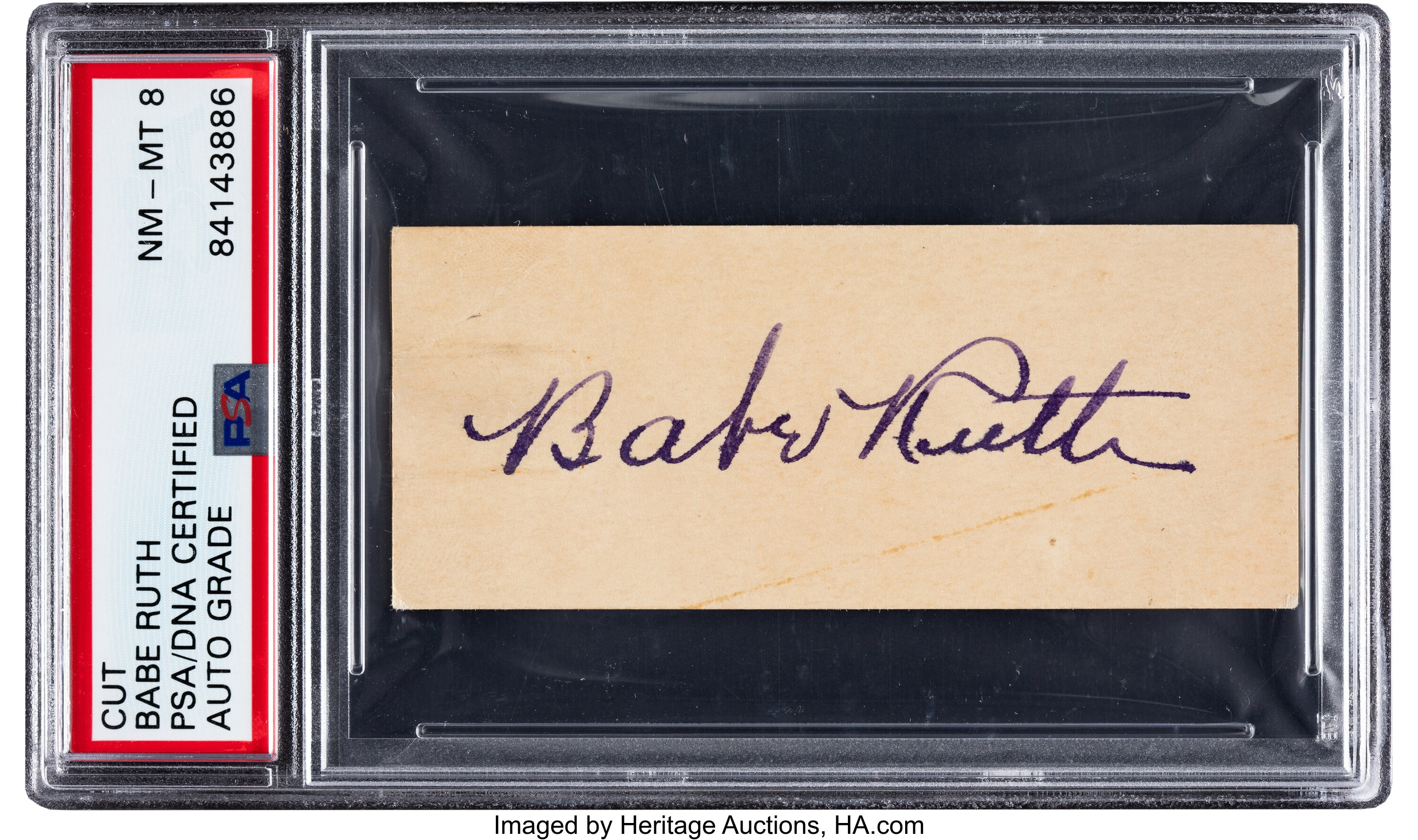 Babe Ruth Signed Cut Inscribed Sincerely (PSA Encapsulated