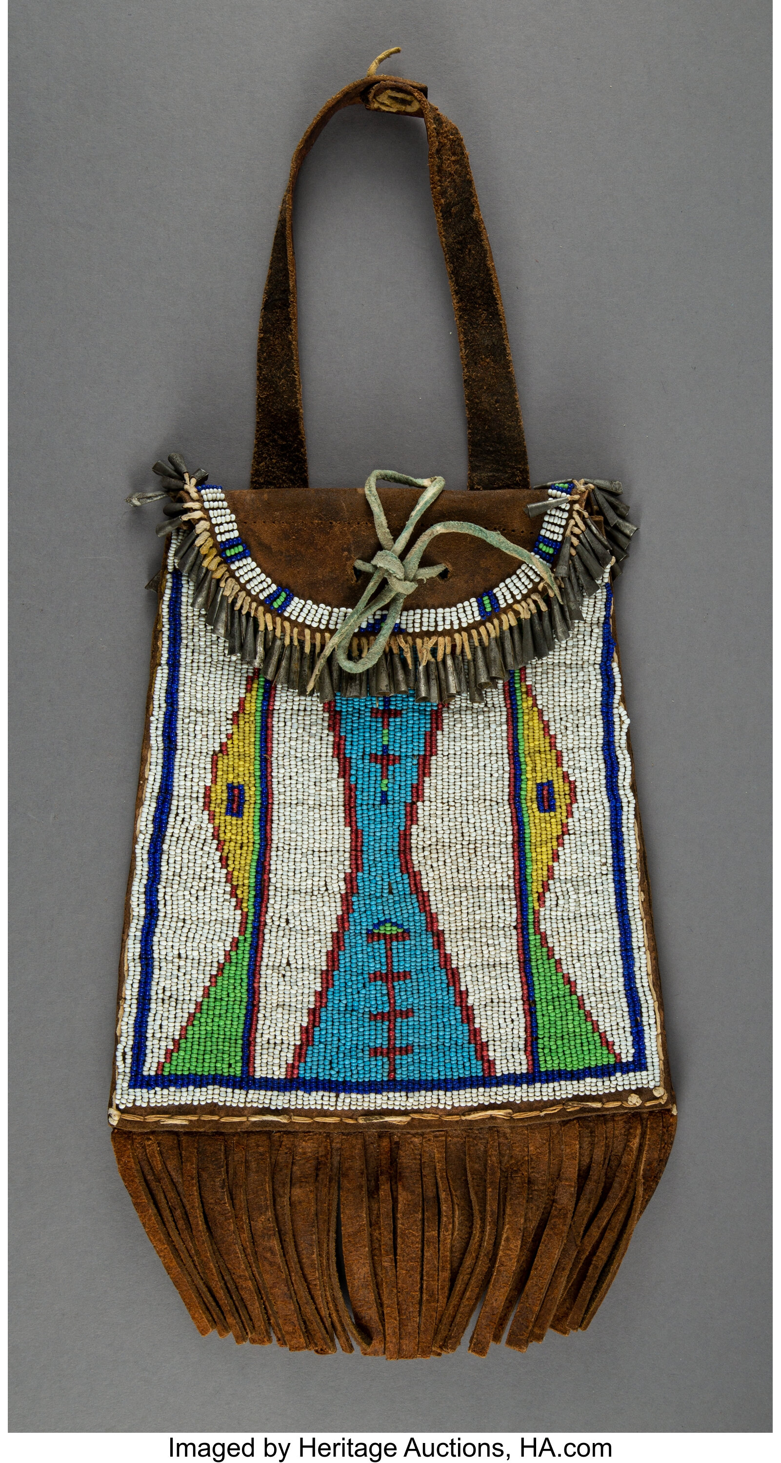 A Plains Dispatch Case . c. 1900... American Indian Art Beadwork | Lot ...