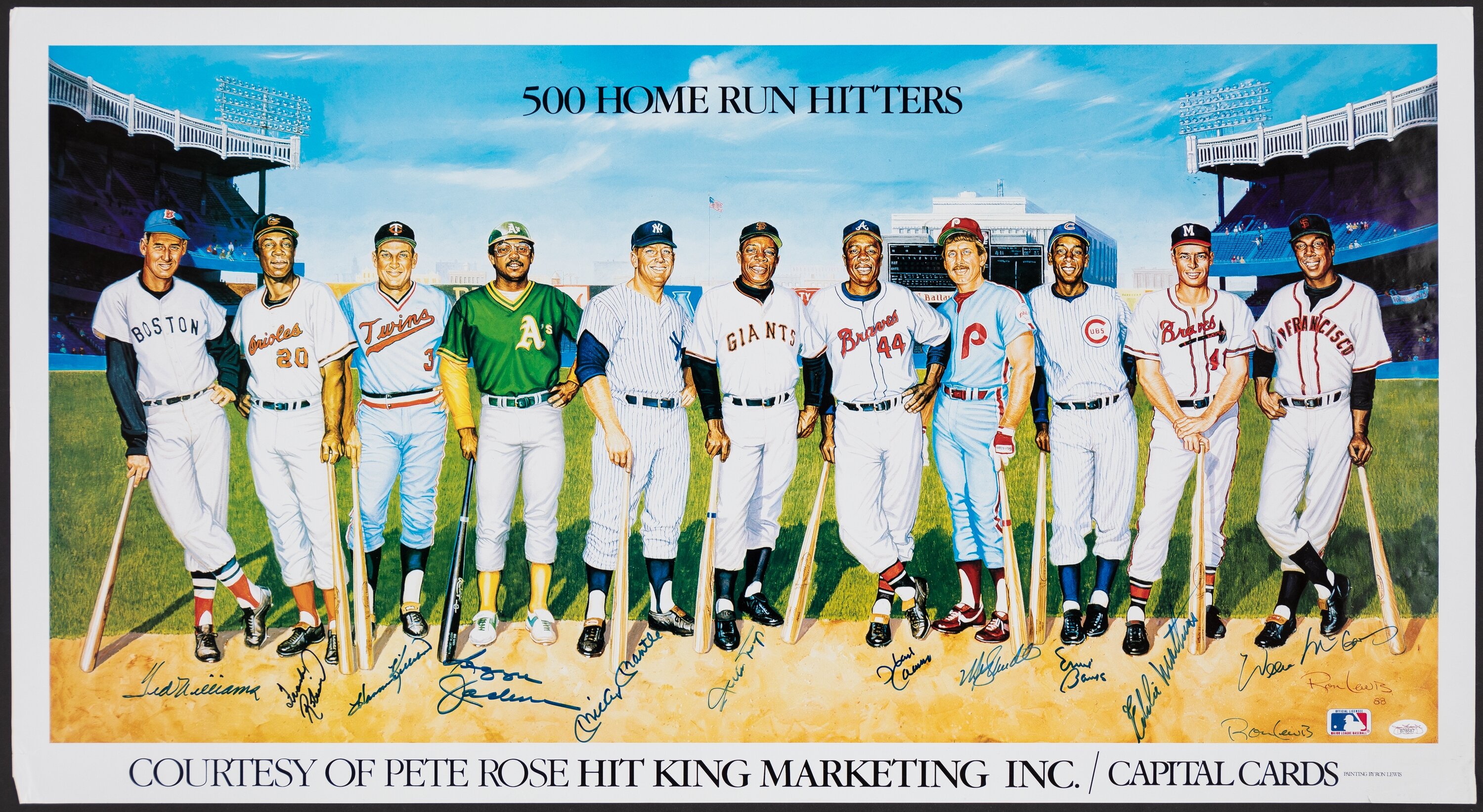 1988 500 Home Run Hitters MultiSigned Lithograph (11 Lot 43235