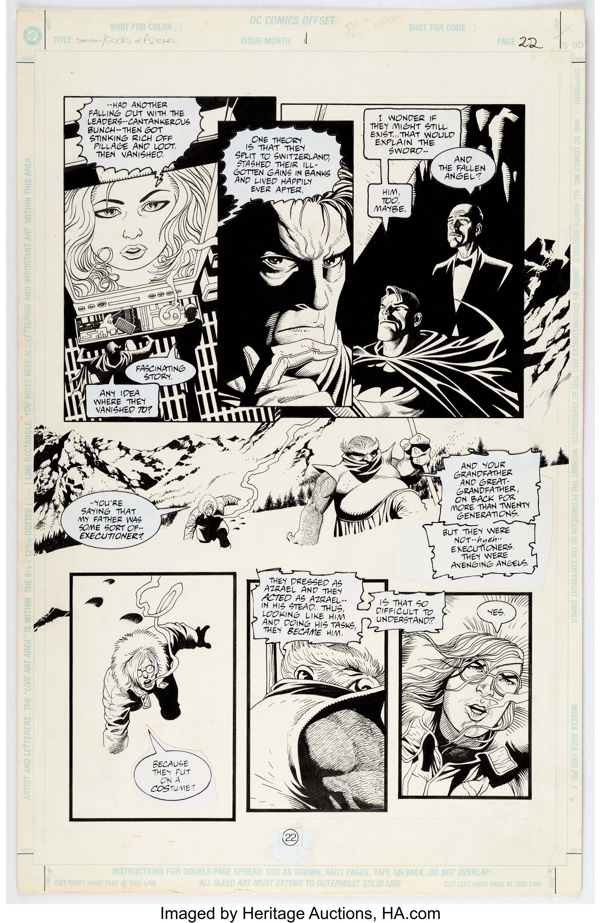 Joe Quesada and Kevin Nowlan Batman: Sword of Azrael #1 Story Page ...