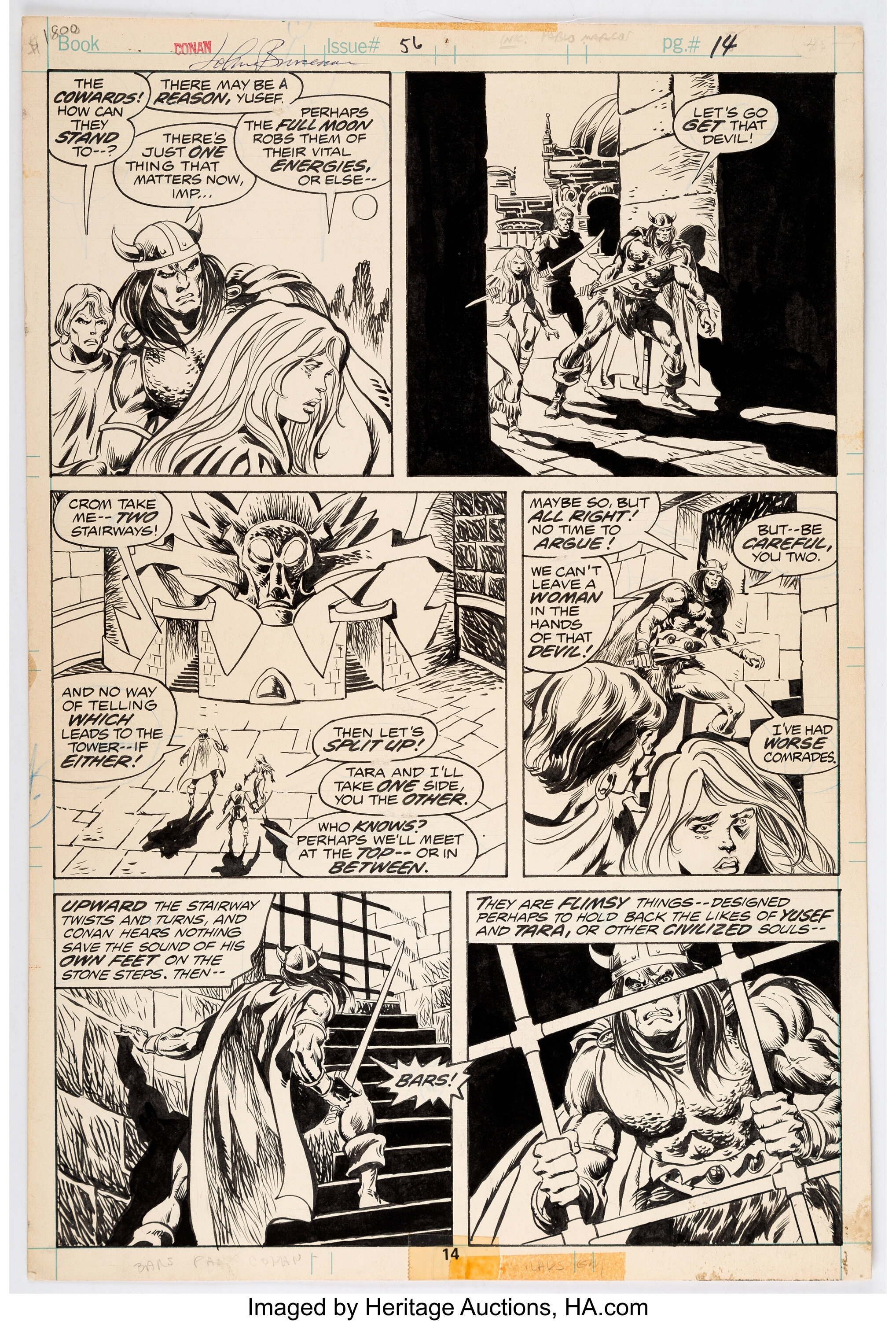 John Buscema and Pablo Marcos Conan the Barbarian #56 Story Page 14 ...