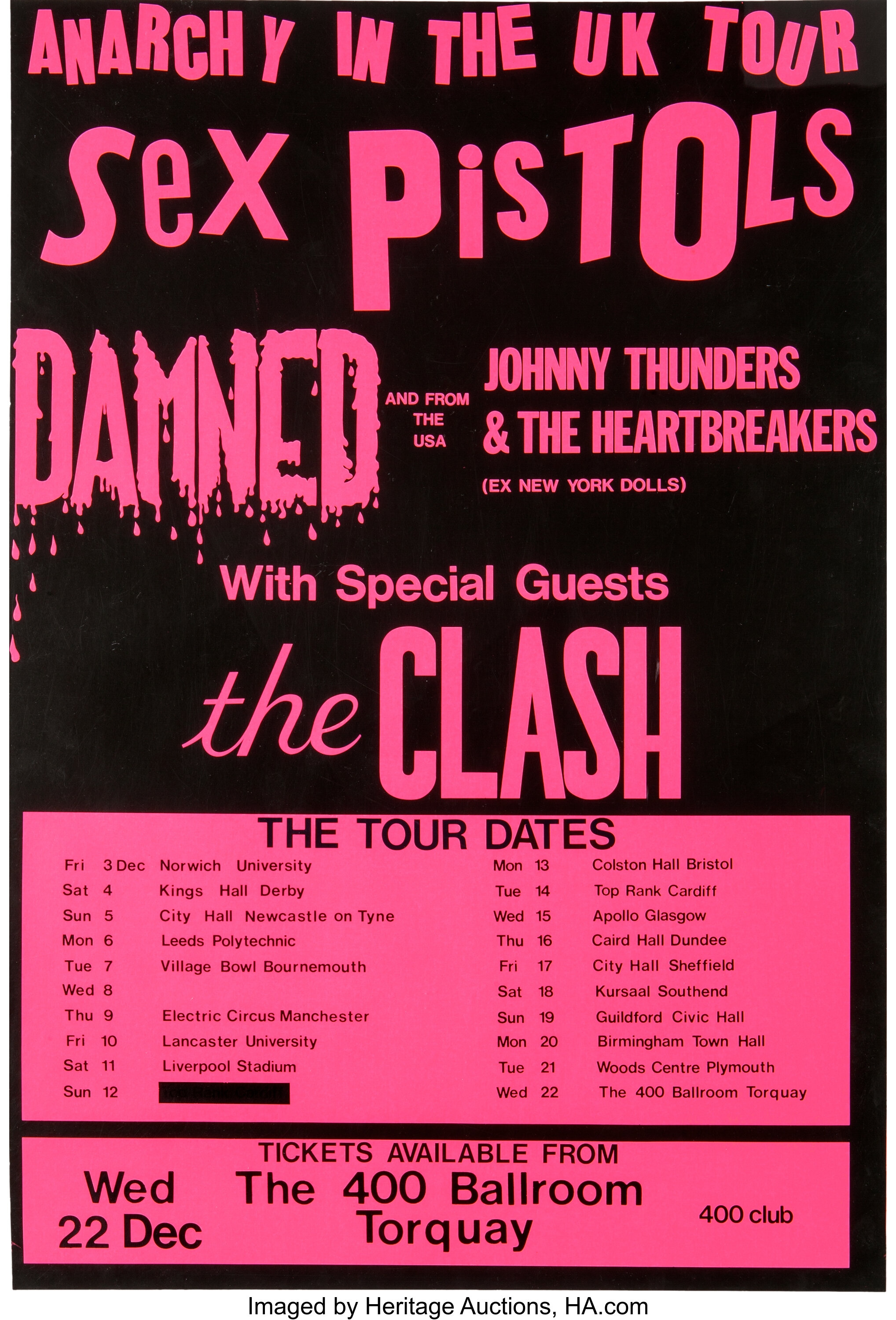 Sex Pistols The Clash Damned Johnny Thunders Anarchy In The Lot 0 Heritage Auctions