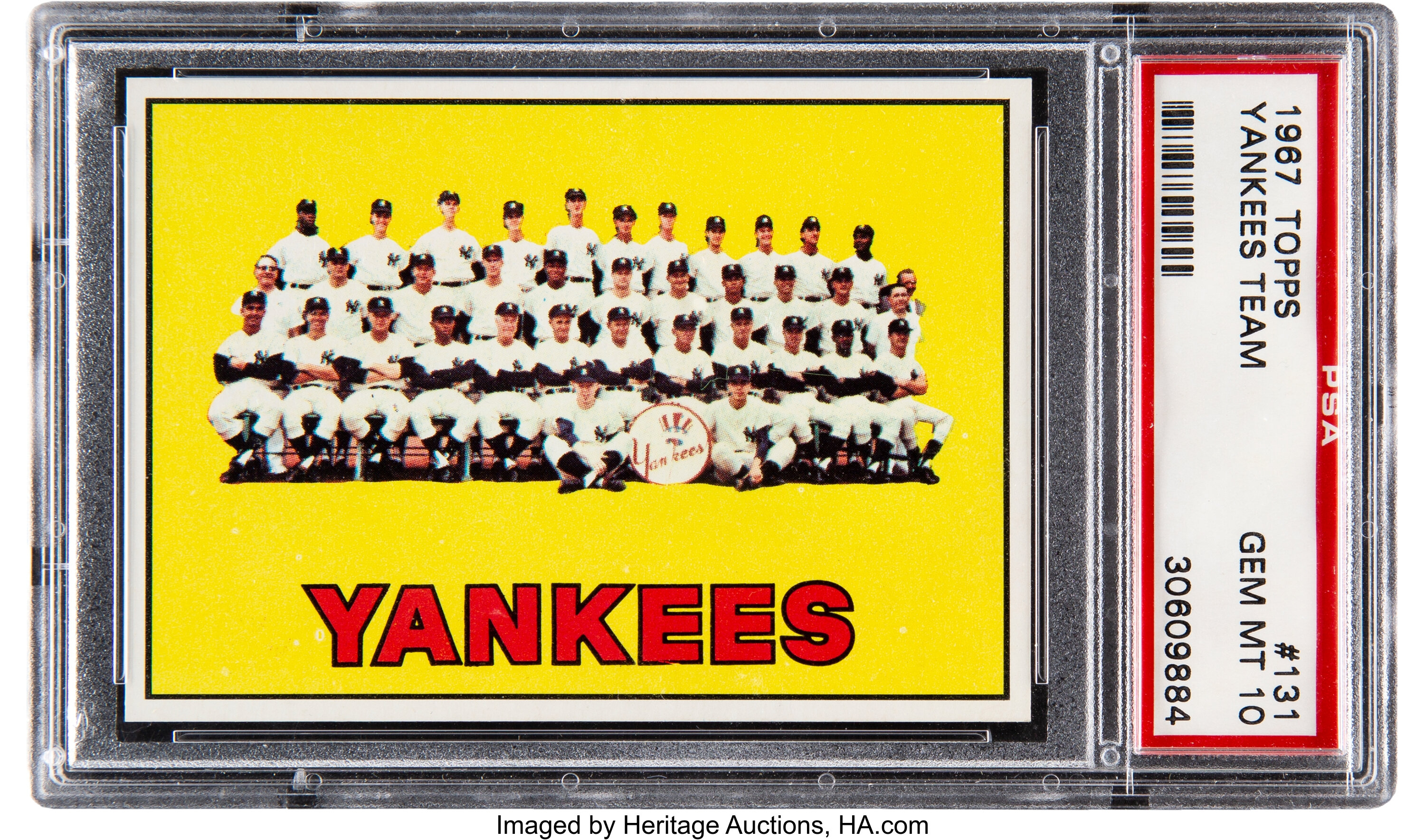 1967 Topps New York Yankees Team 131 PSA Gem Mint 10.... Baseball