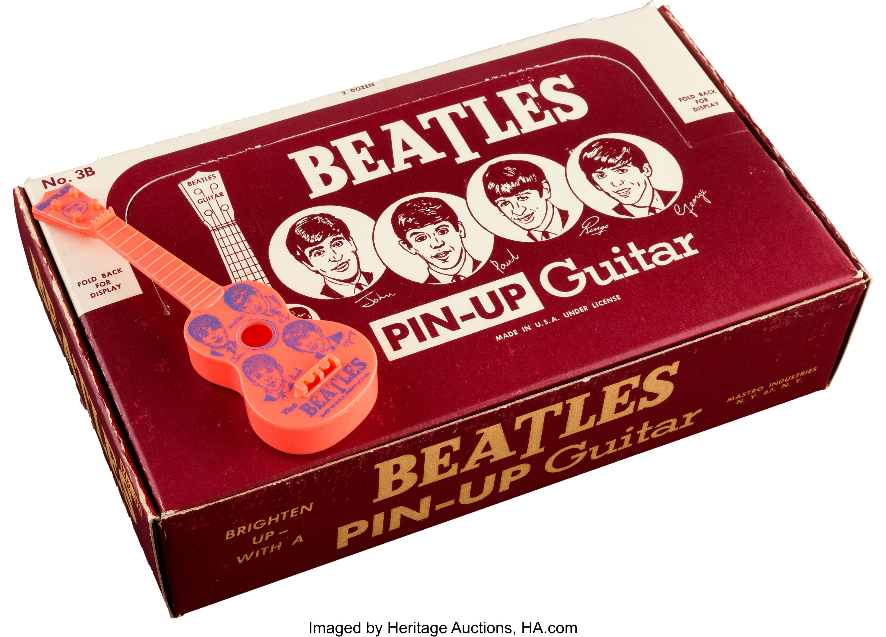 The Beatles Pin-Up Guitar Display Box With (23) Miniature Guitars | Lot