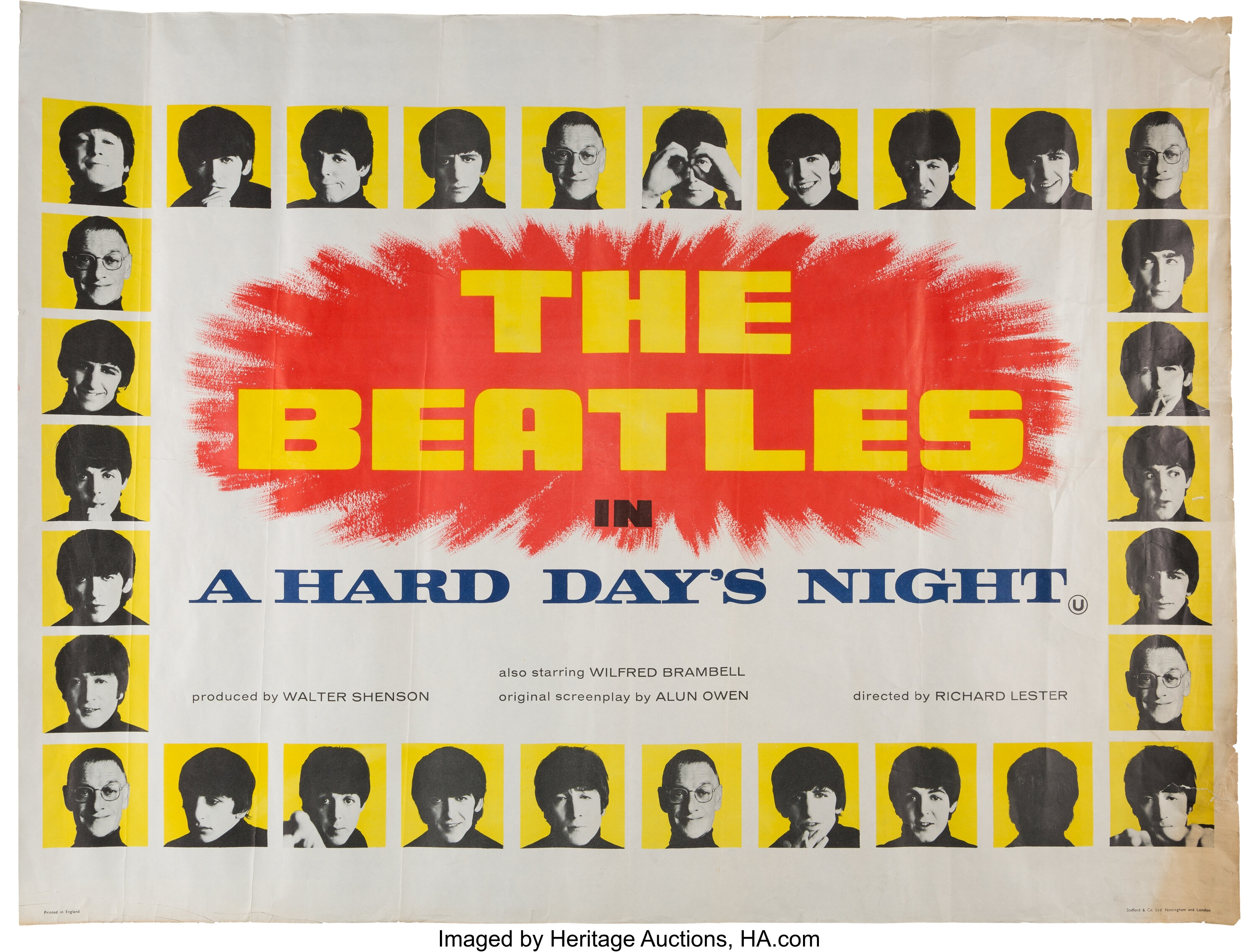 The Beatles A Hard Day's Night Movie Poster (1964). . ... Movie/TV ...