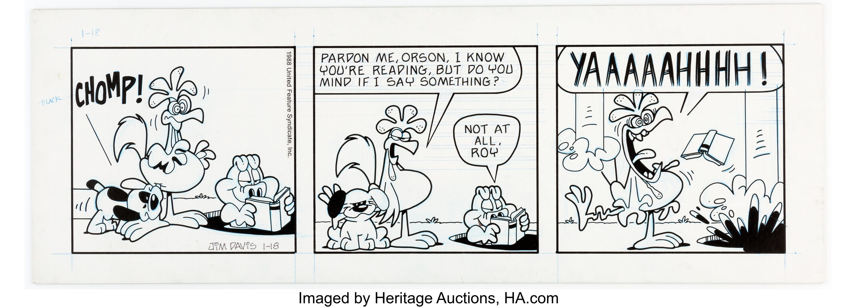 Jim Davis U S Acres Daily Comic Strip Original Art Dated 1 18 Lot Heritage Auctions